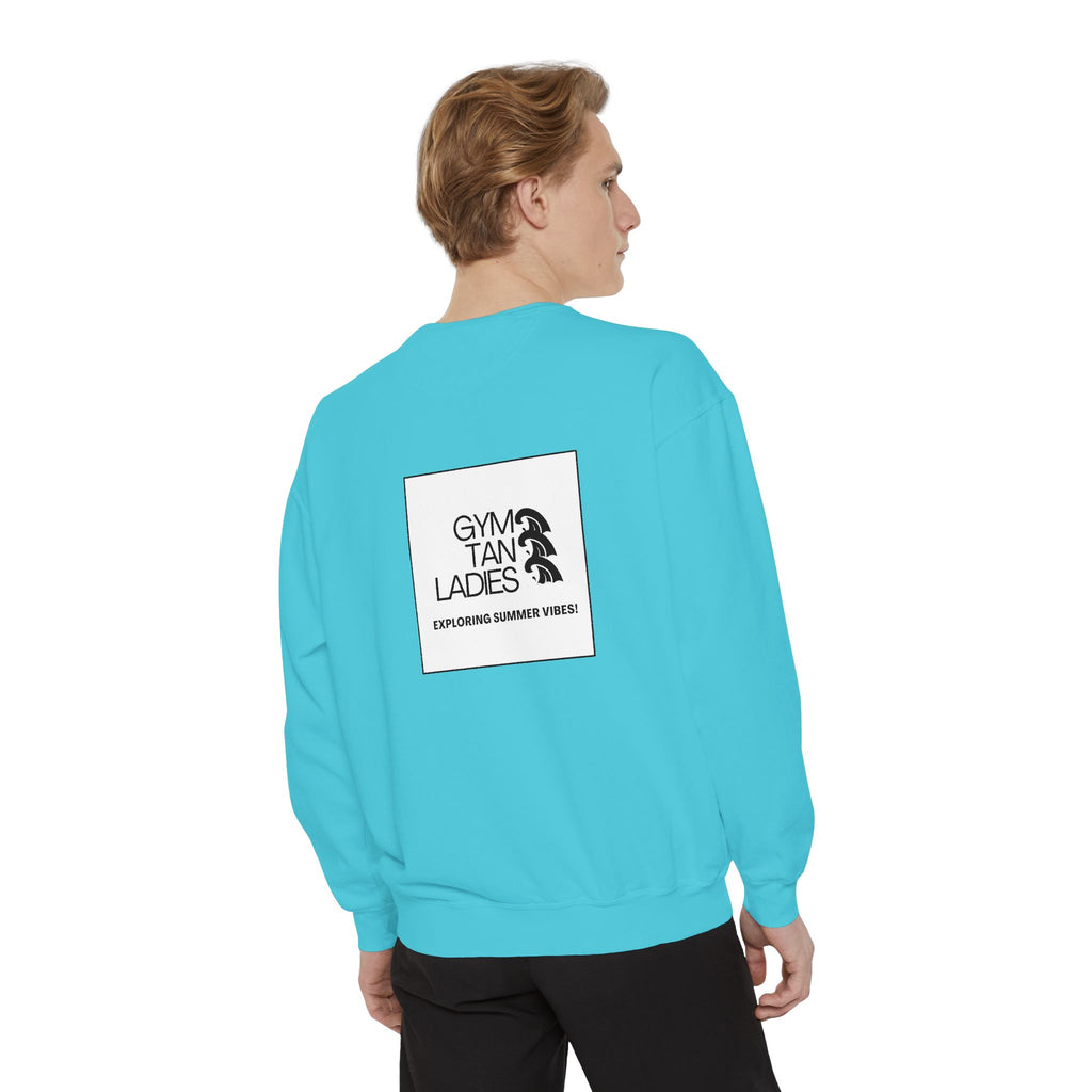 Mens Gym Tan Sweatshirt Logo Crewneck