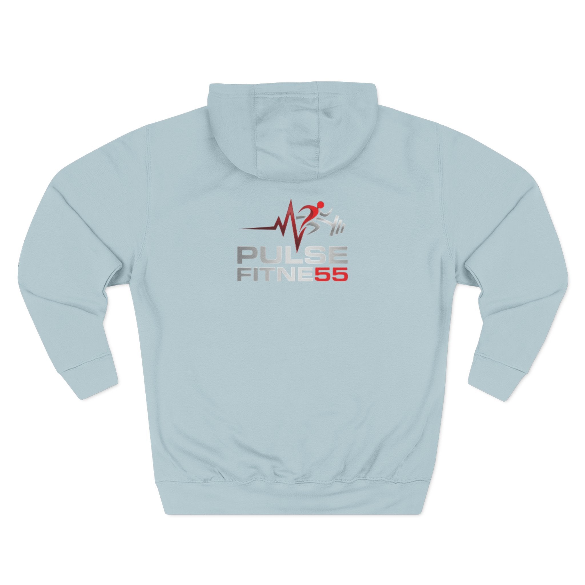 Fitness Hoodie — Barbell Deadlift Graphic Pullover (Pulse Fitness 55 Logo)