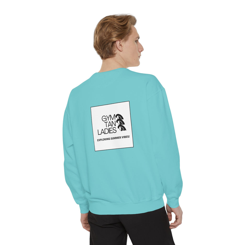 Mens Gym Tan Sweatshirt Logo Crewneck
