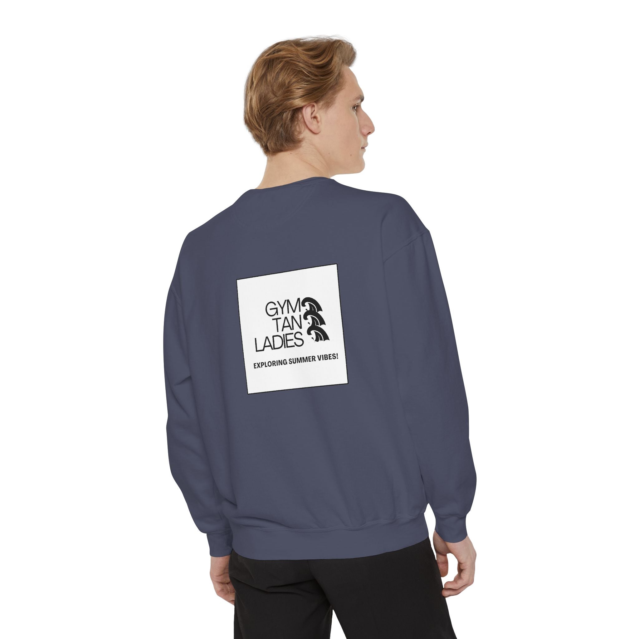 Mens Gym Tan Sweatshirt Logo Crewneck
