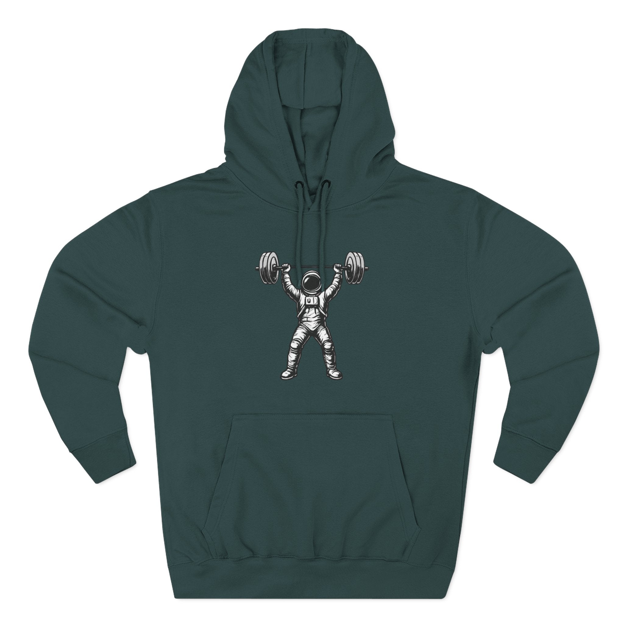 Gym Astronaut Weightlifting Hoodie — Fitness Space Weightlifter Pullover