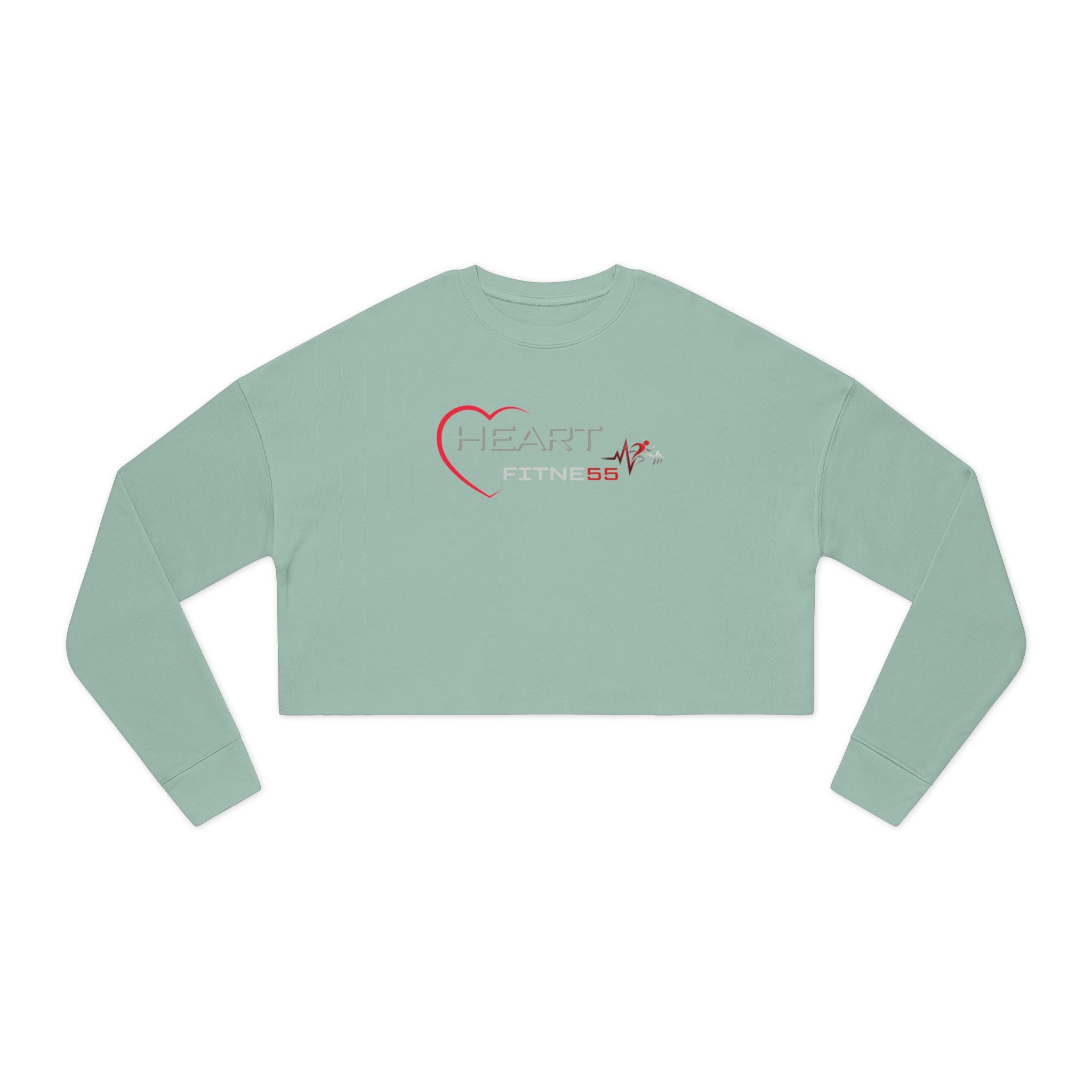 Women's (Heart Fitne55)  Cropped Sweatshirt