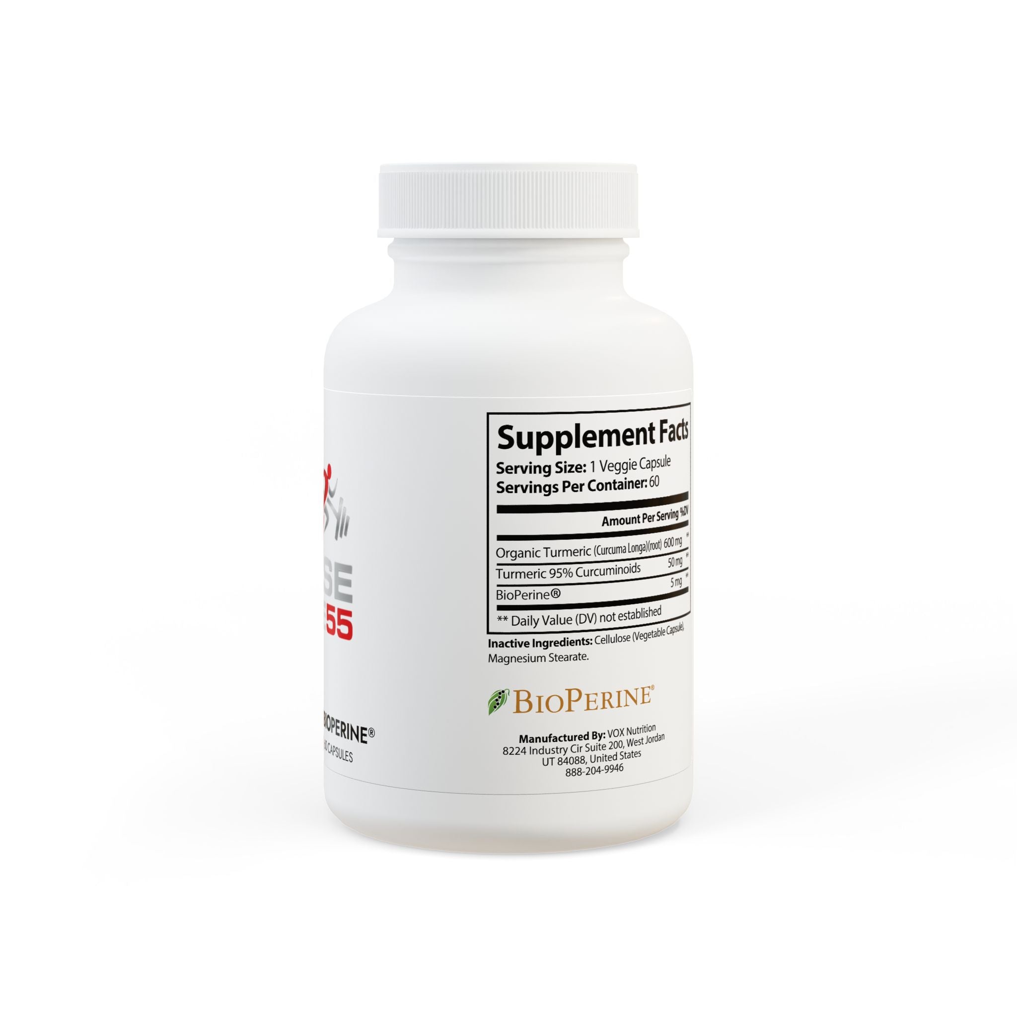 Turmeric with BioPerine® (Black Pepper Fruit Extract) Supplement (60 Capsules)