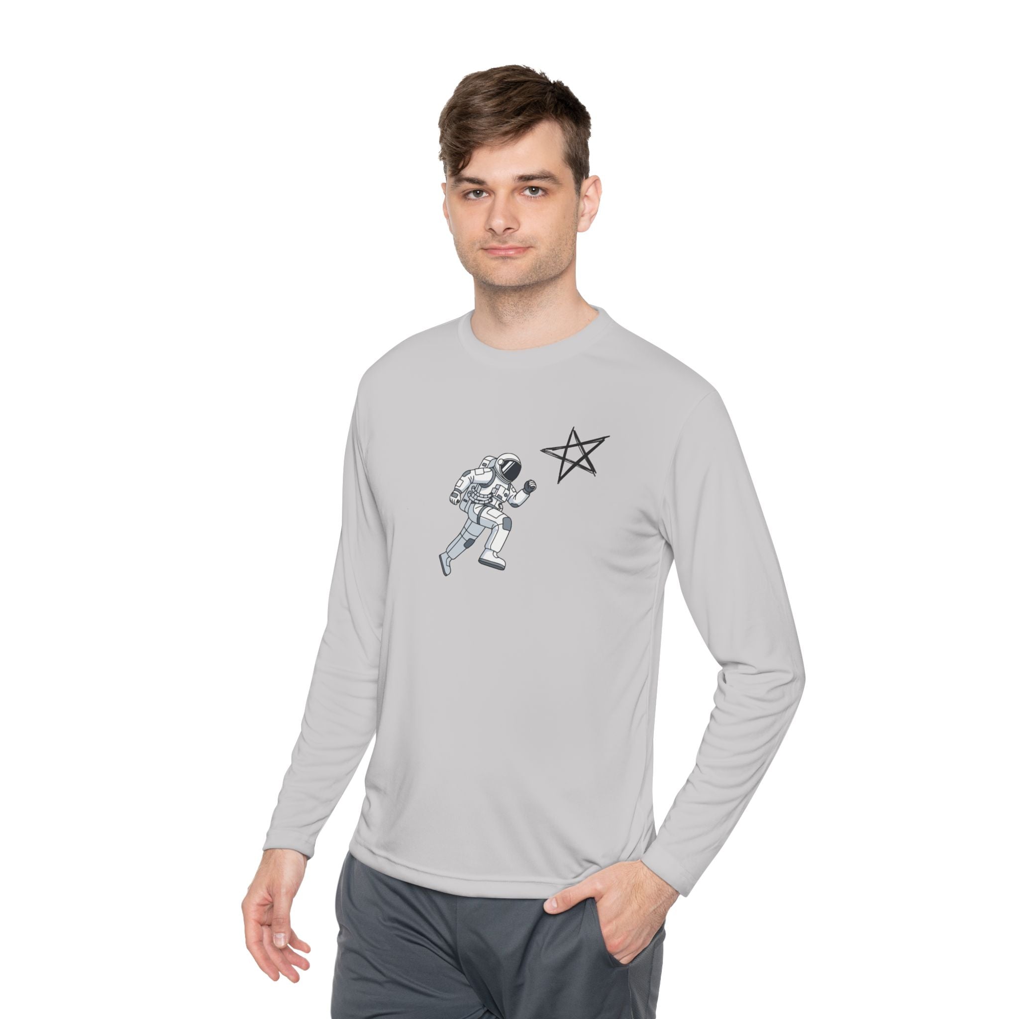 Astronaut Star Long Sleeve Tee — 'GinaStar' Graphic Performance Tee