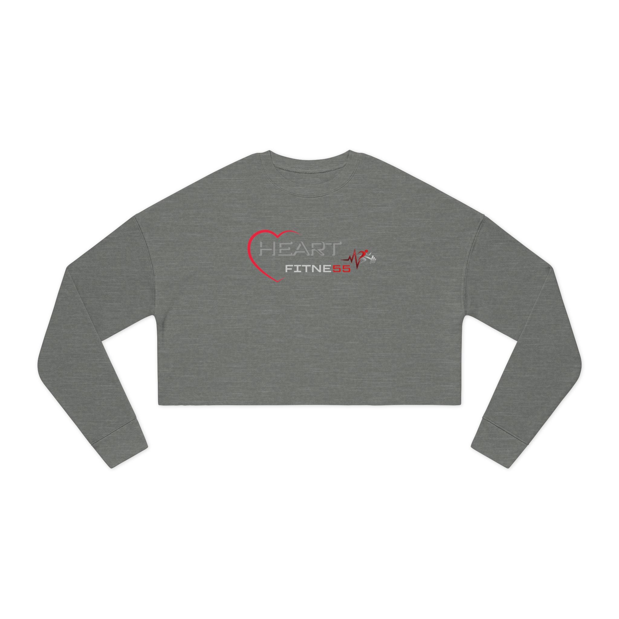 Women's (Heart Fitne55)  Cropped Sweatshirt