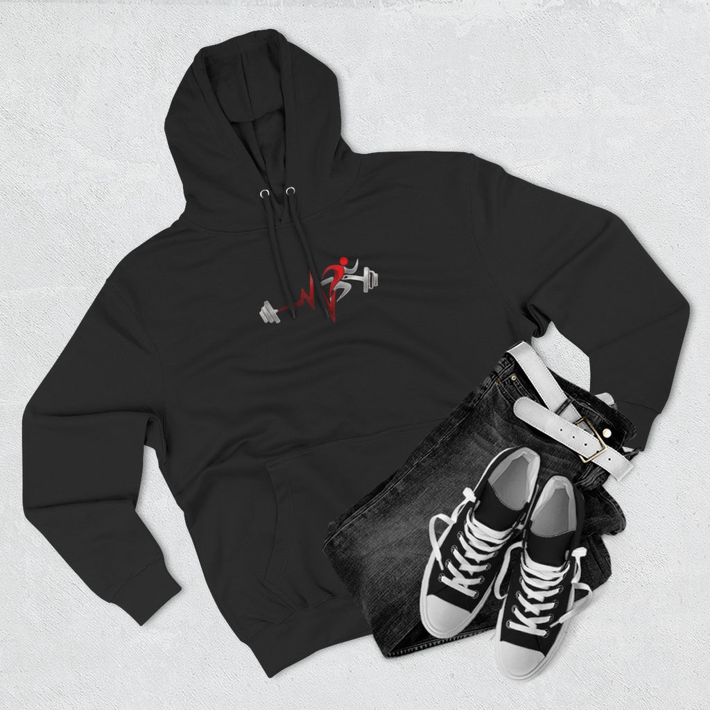 Fitness Heartbeat Hoodie — Weightlifting Pulse Graphic Hoodie