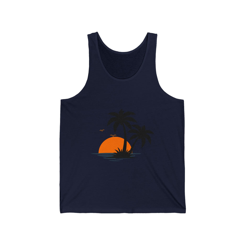 Summer Palm Tank Top — 'Summer Vibes' Sunset Beach Graphic Tank