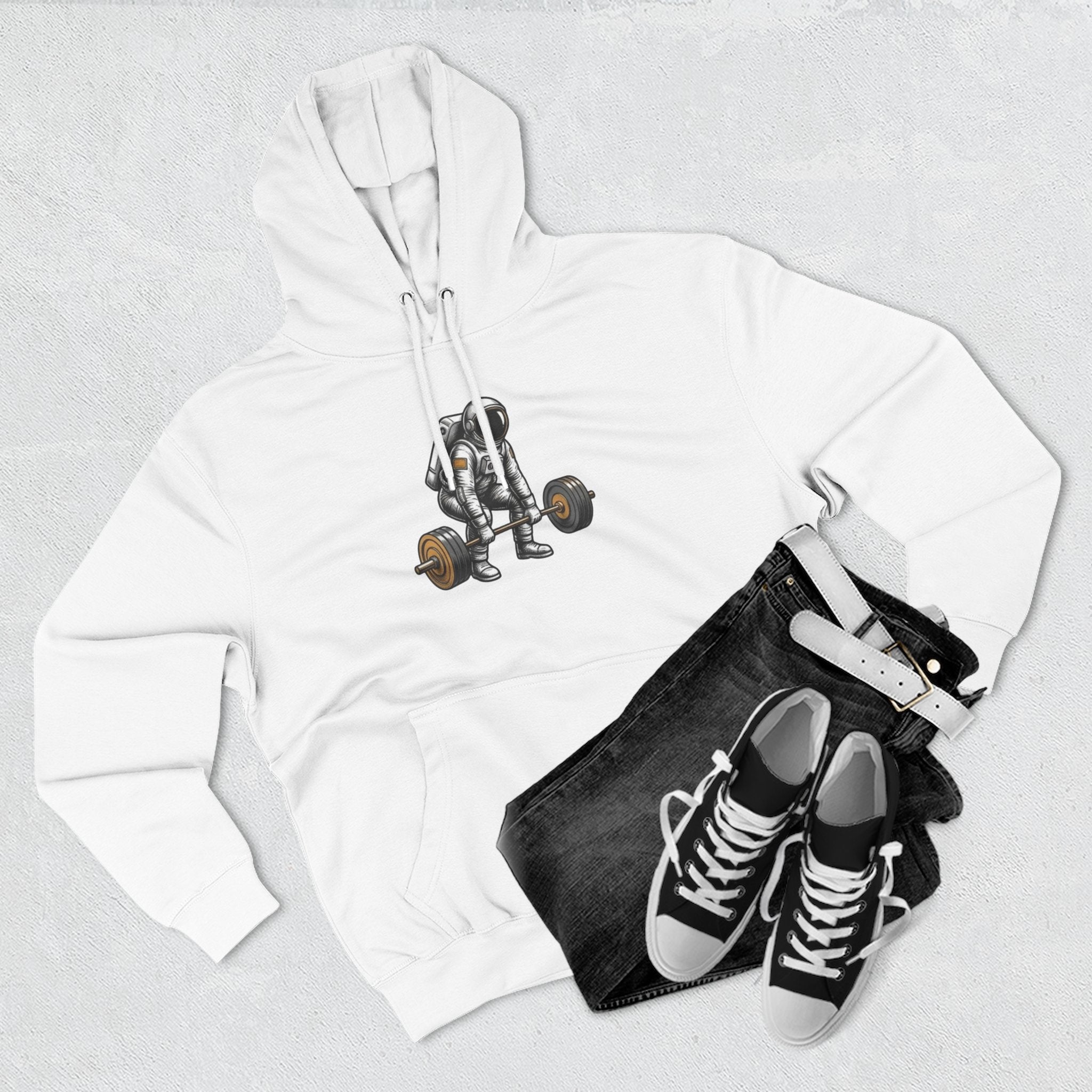 Fitness Hoodie — Barbell Deadlift Graphic Pullover (Pulse Fitness 55 Logo)