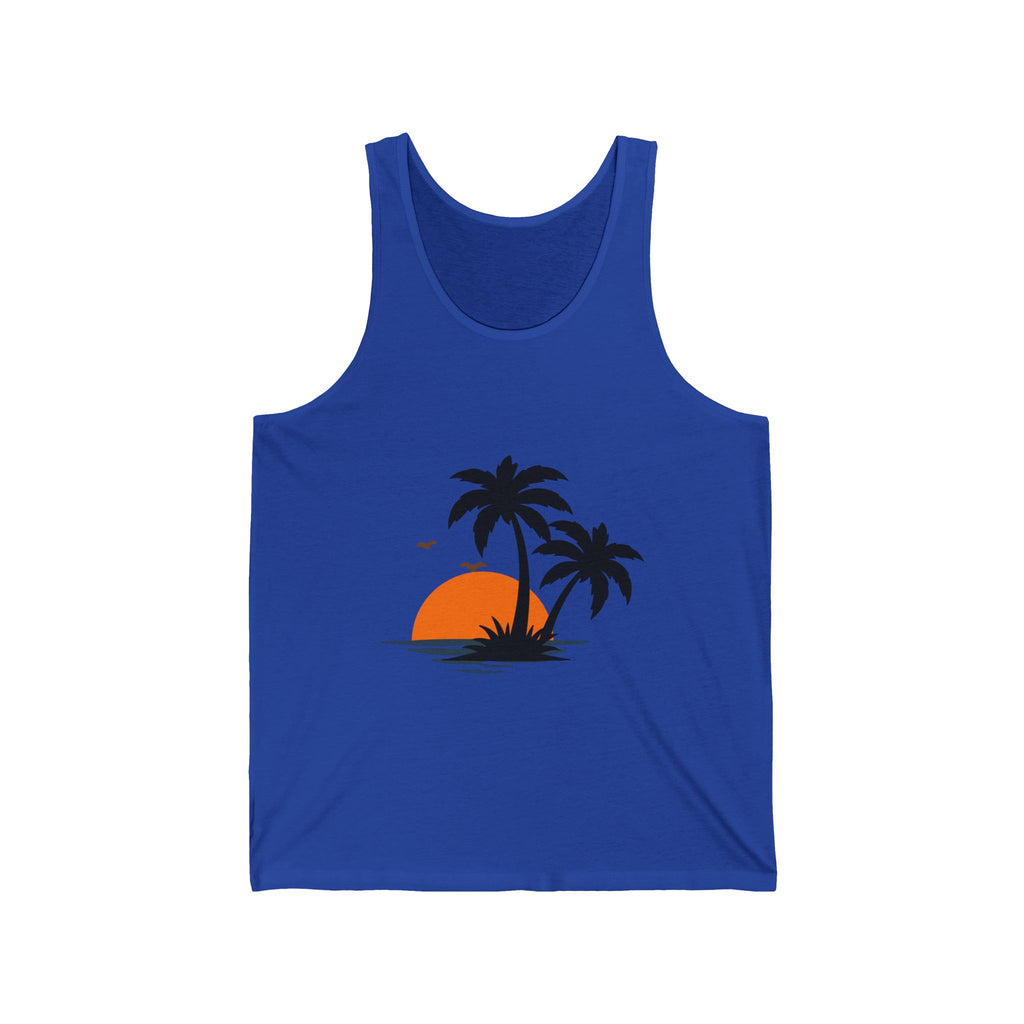 Summer Palm Tank Top — 'Summer Vibes' Sunset Beach Graphic Tank