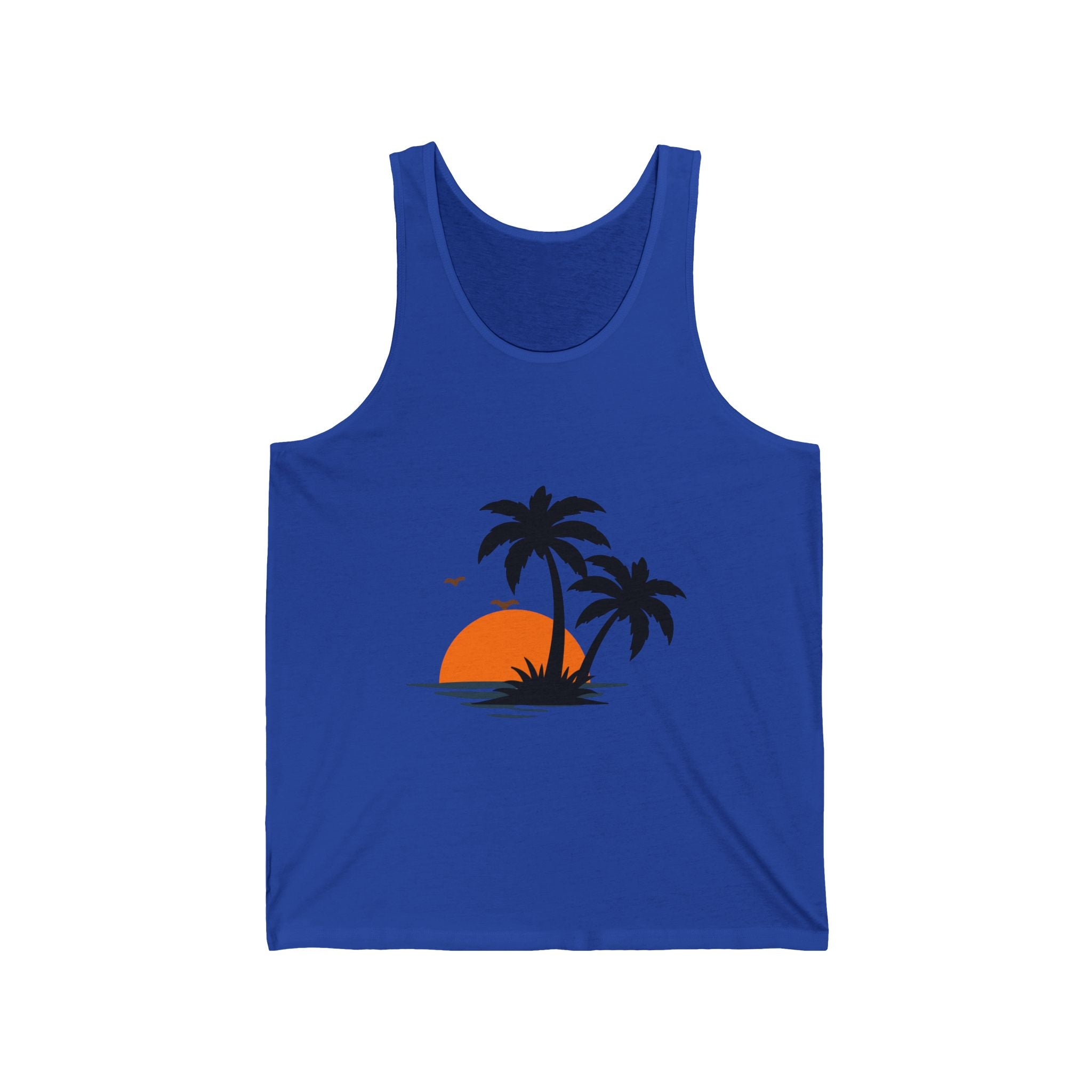 Summer Palm Tank Top — 'Summer Vibes' Sunset Beach Graphic Tank