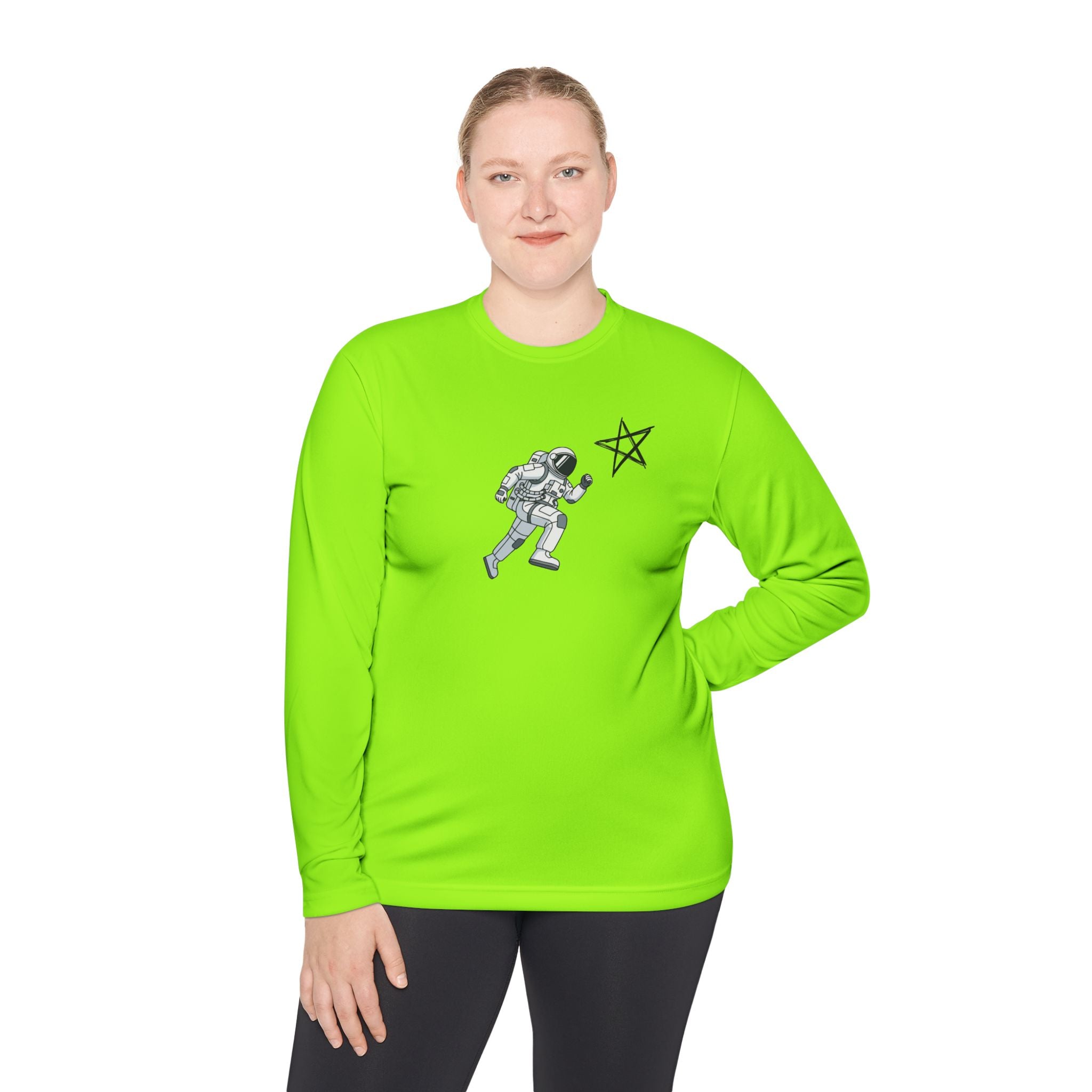 Astronaut Star Long Sleeve Tee — 'GinaStar' Graphic Performance Tee