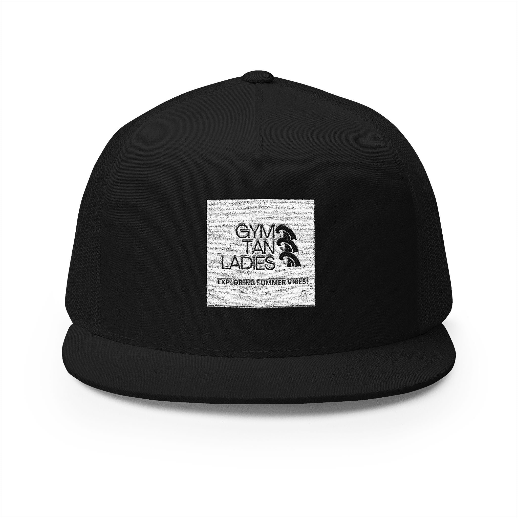 5 Panel Trucker Cap gym tan logo
