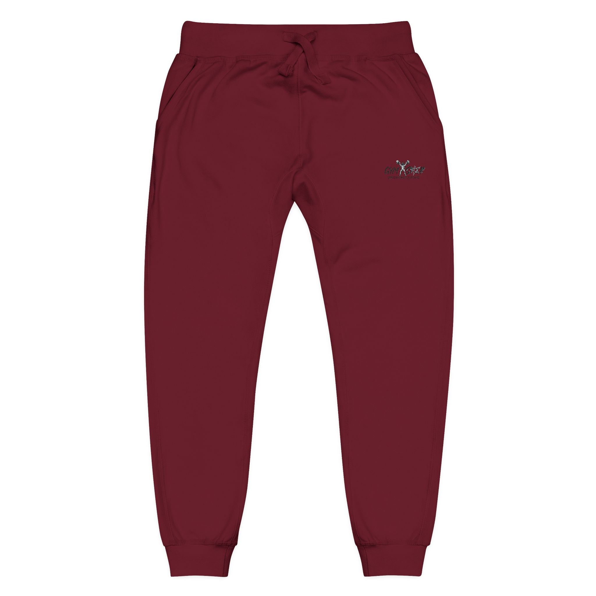 Embroidered Minimalist White Fleece Sweatpants — Cozy Everyday Joggers
