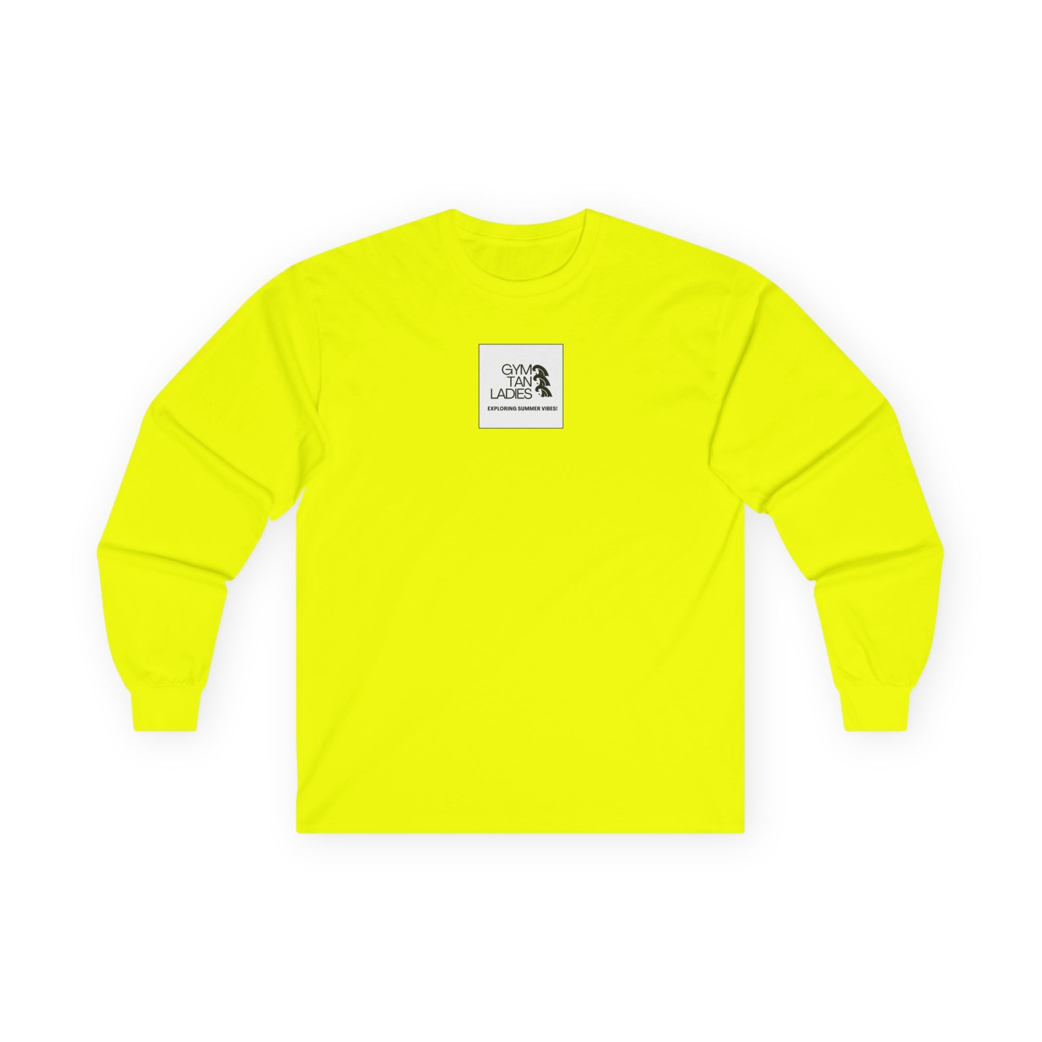 Gym Tan Ladies Long Sleeve Tee — Retro Logo Fitness Shirt