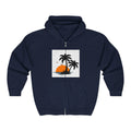 Tropical Sunset Zip Hoodie — "Exploring Summer Vibes" Graphic