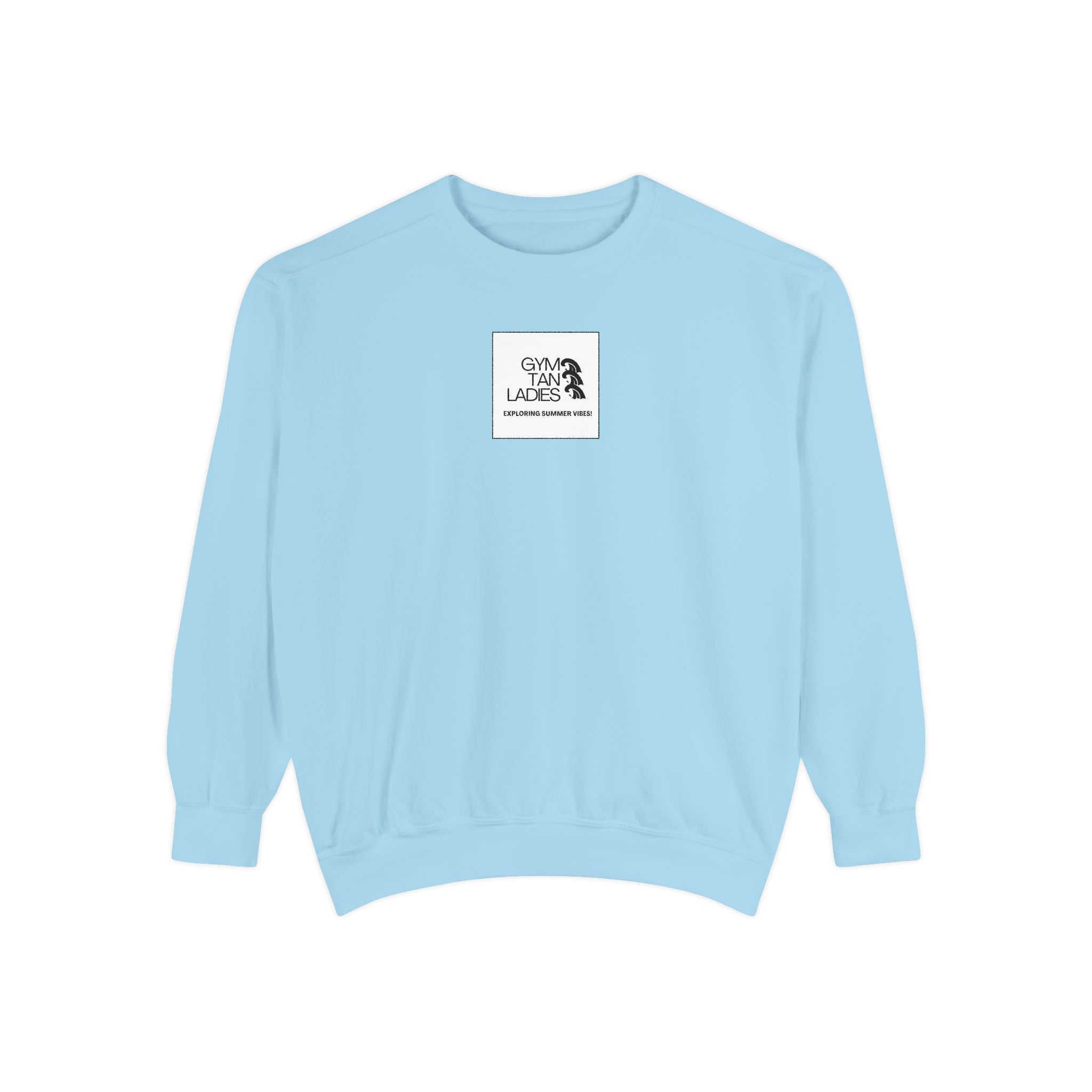 Gym Tan Ladies Sweatshirt - Retro Tropical Logo Crewneck
