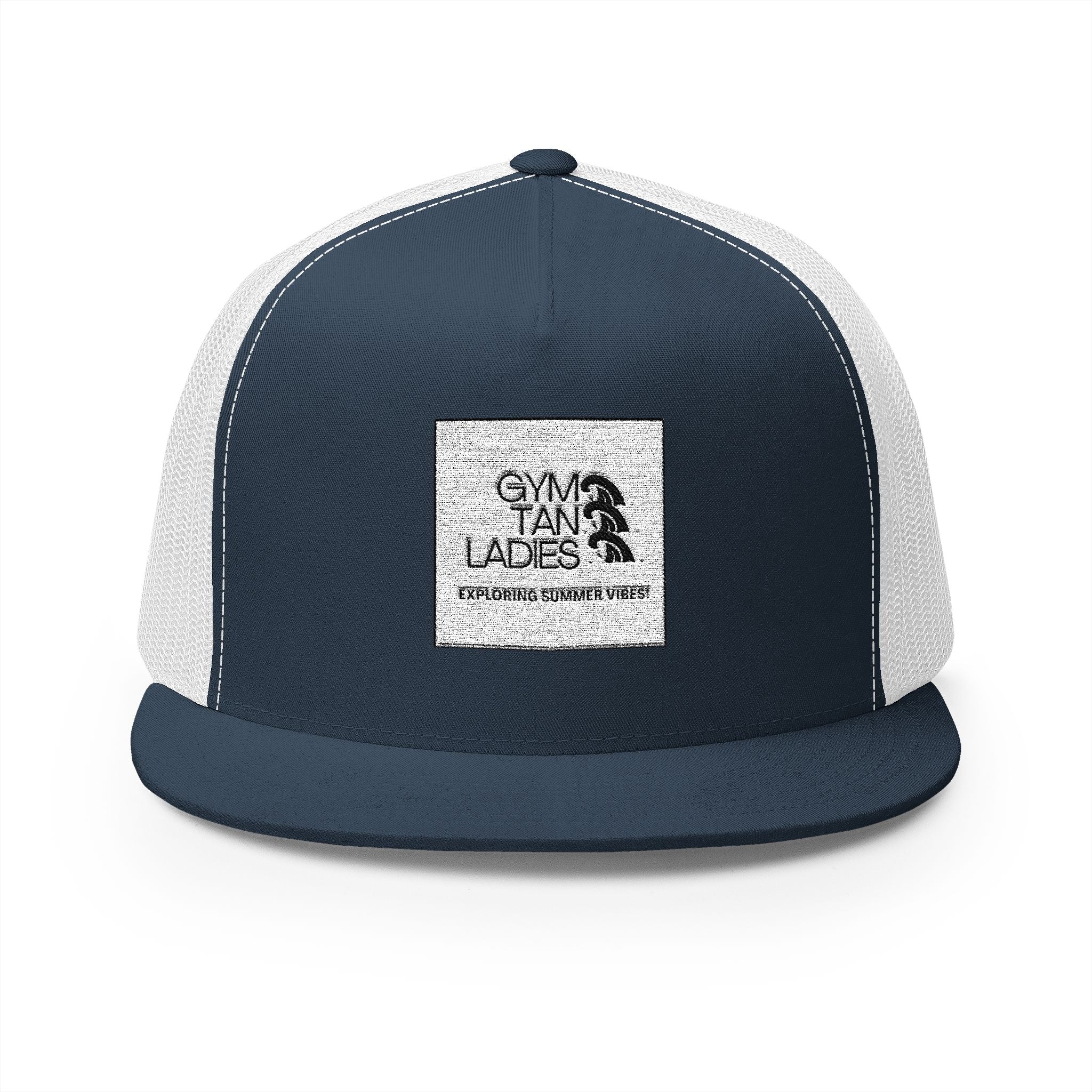 5 Panel Trucker Cap gym tan logo
