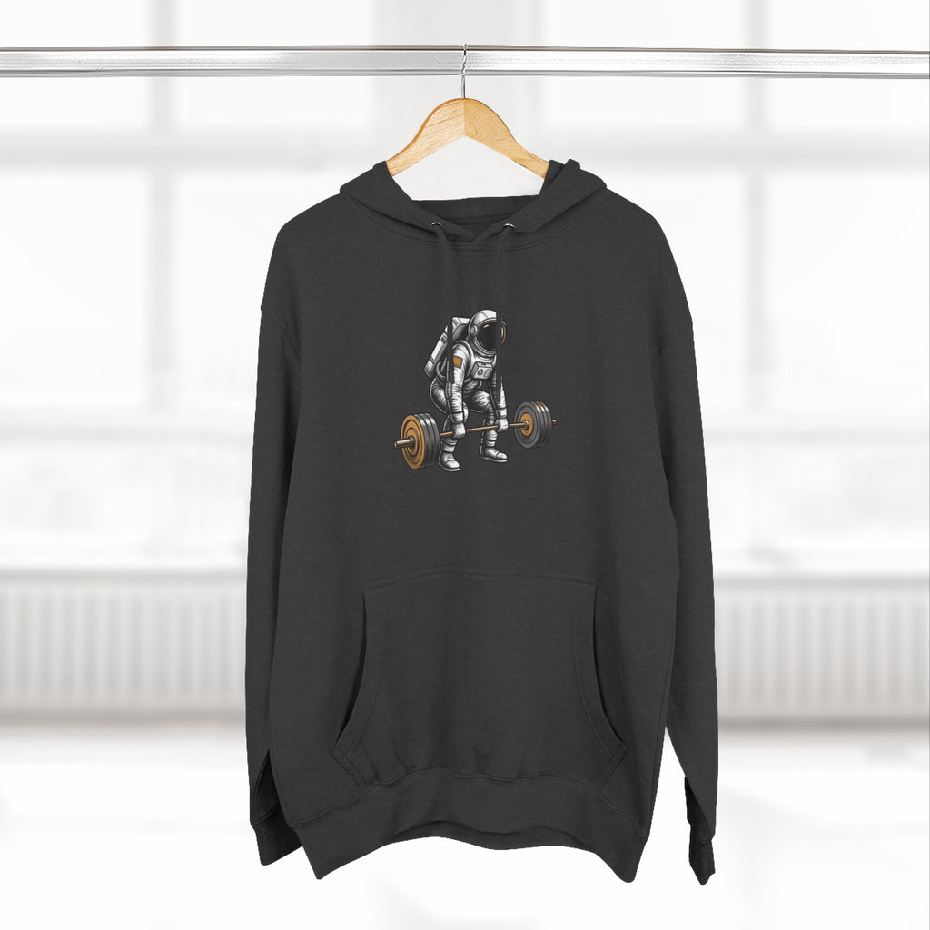 Fitness Hoodie — Barbell Deadlift Graphic Pullover (Pulse Fitness 55 Logo)