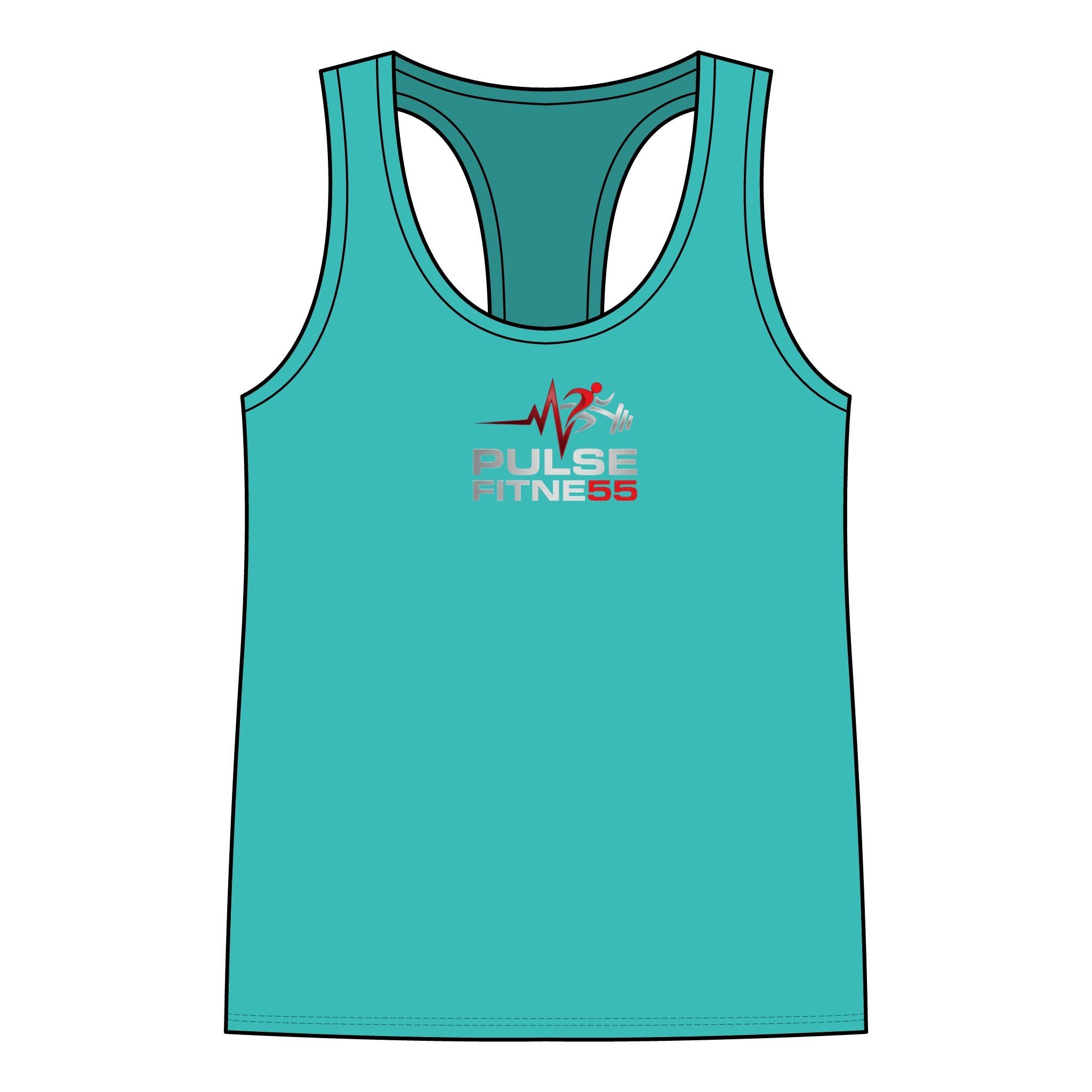 Pulse Fitness Racerback Tank Top — Women’s Workout Tank with Heartbeat Logo