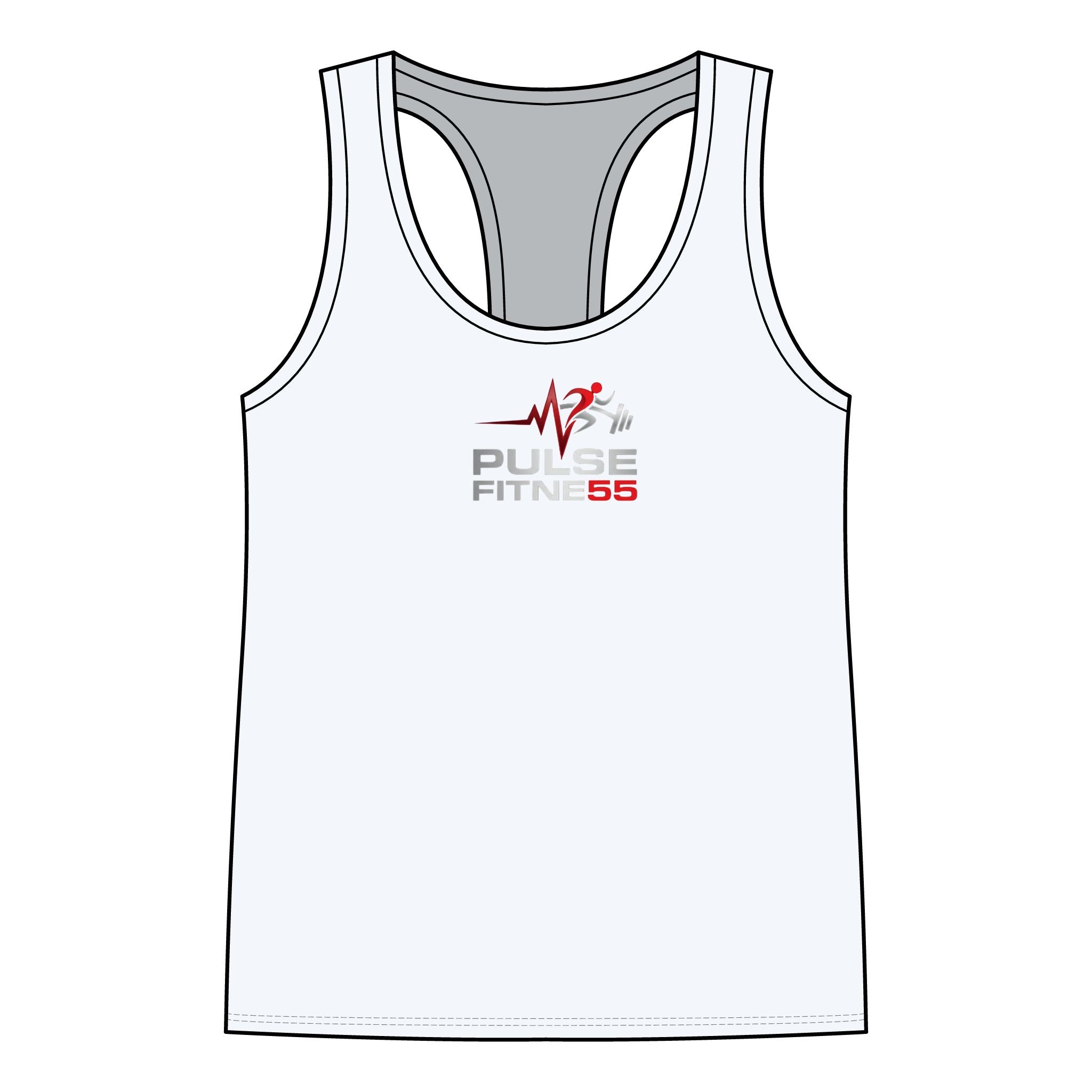 Pulse Fitness Racerback Tank Top — Women’s Workout Tank with Heartbeat Logo