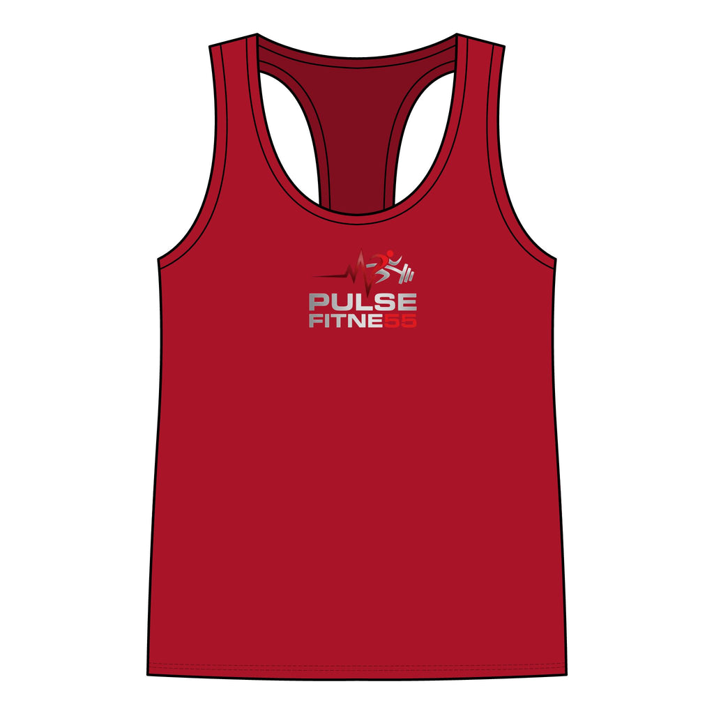 Pulse Fitness Racerback Tank Top — Women’s Workout Tank with Heartbeat Logo