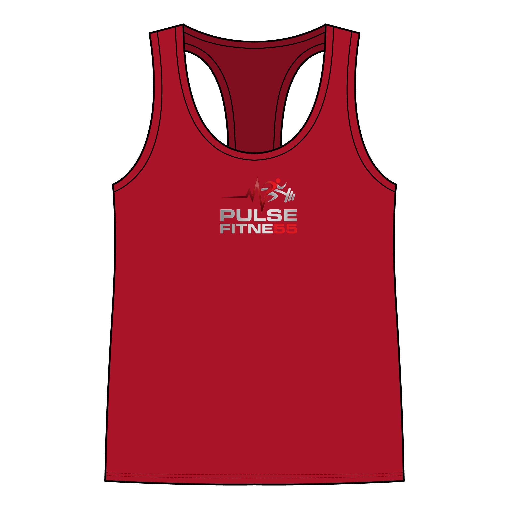 Pulse Fitness Racerback Tank Top — Women’s Workout Tank with Heartbeat Logo