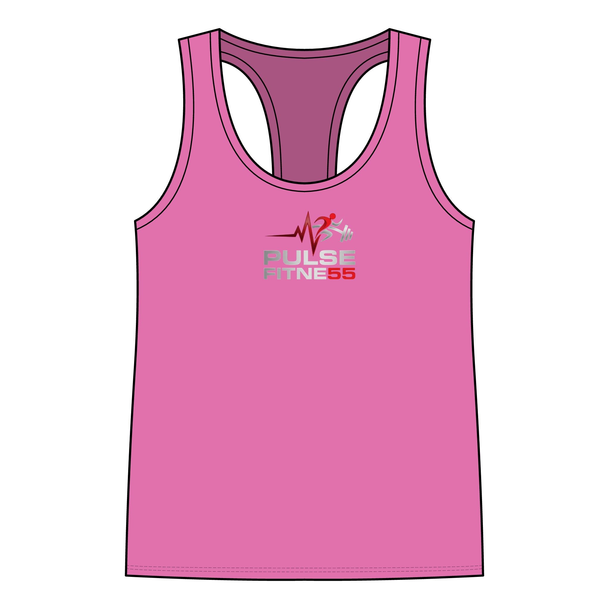 Pulse Fitness Racerback Tank Top — Women’s Workout Tank with Heartbeat Logo