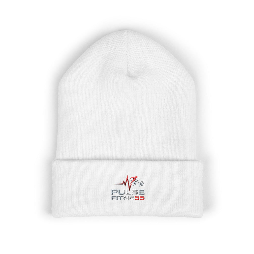 EMT Heartbeat Embroidered Beanie - Classic Cuffed Knit Hat for First Responders
