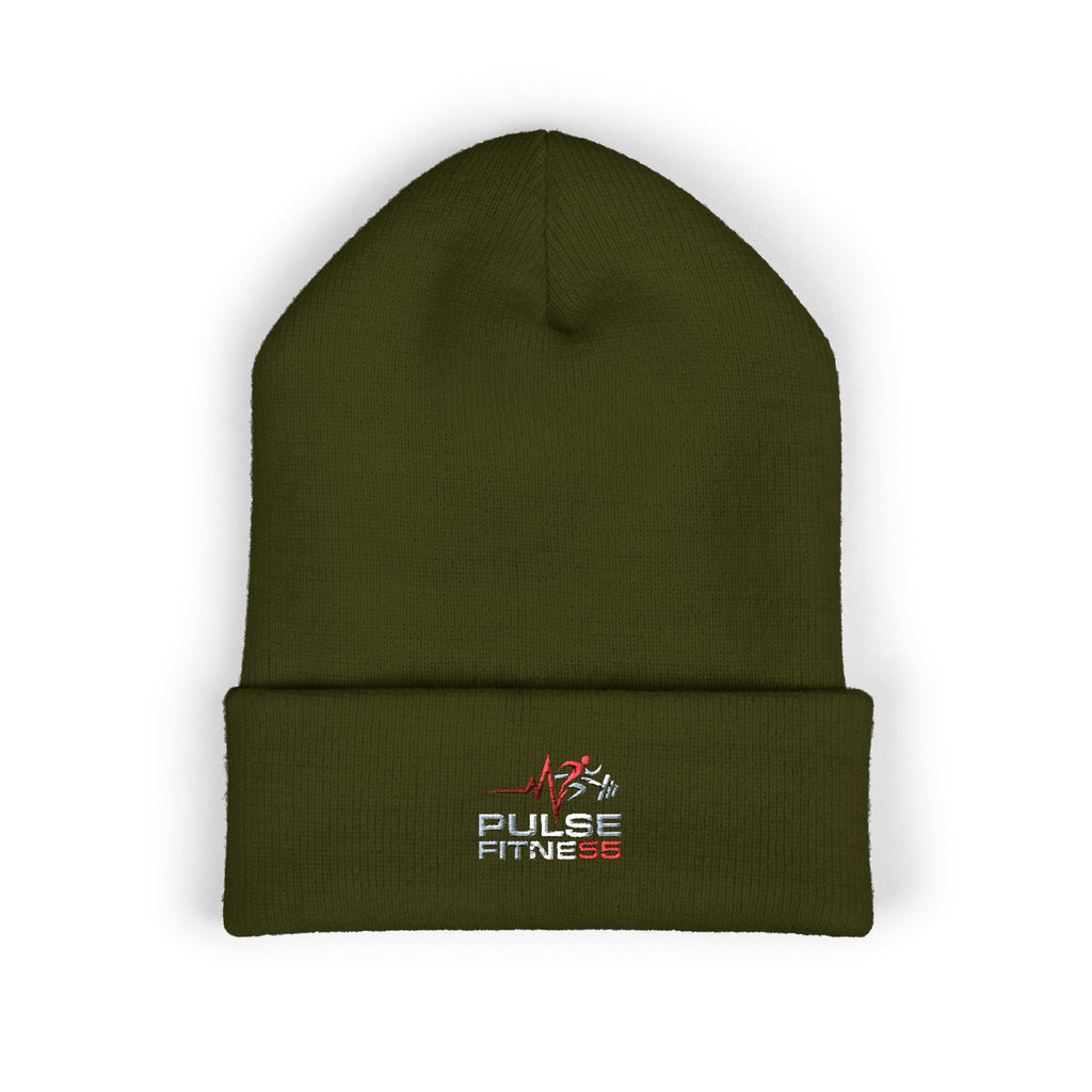 EMT Heartbeat Embroidered Beanie - Classic Cuffed Knit Hat for First Responders
