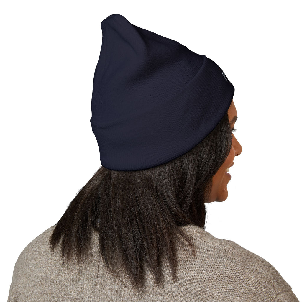 EMT Heartbeat Embroidered Beanie - Classic Cuffed Knit Hat for First Responders