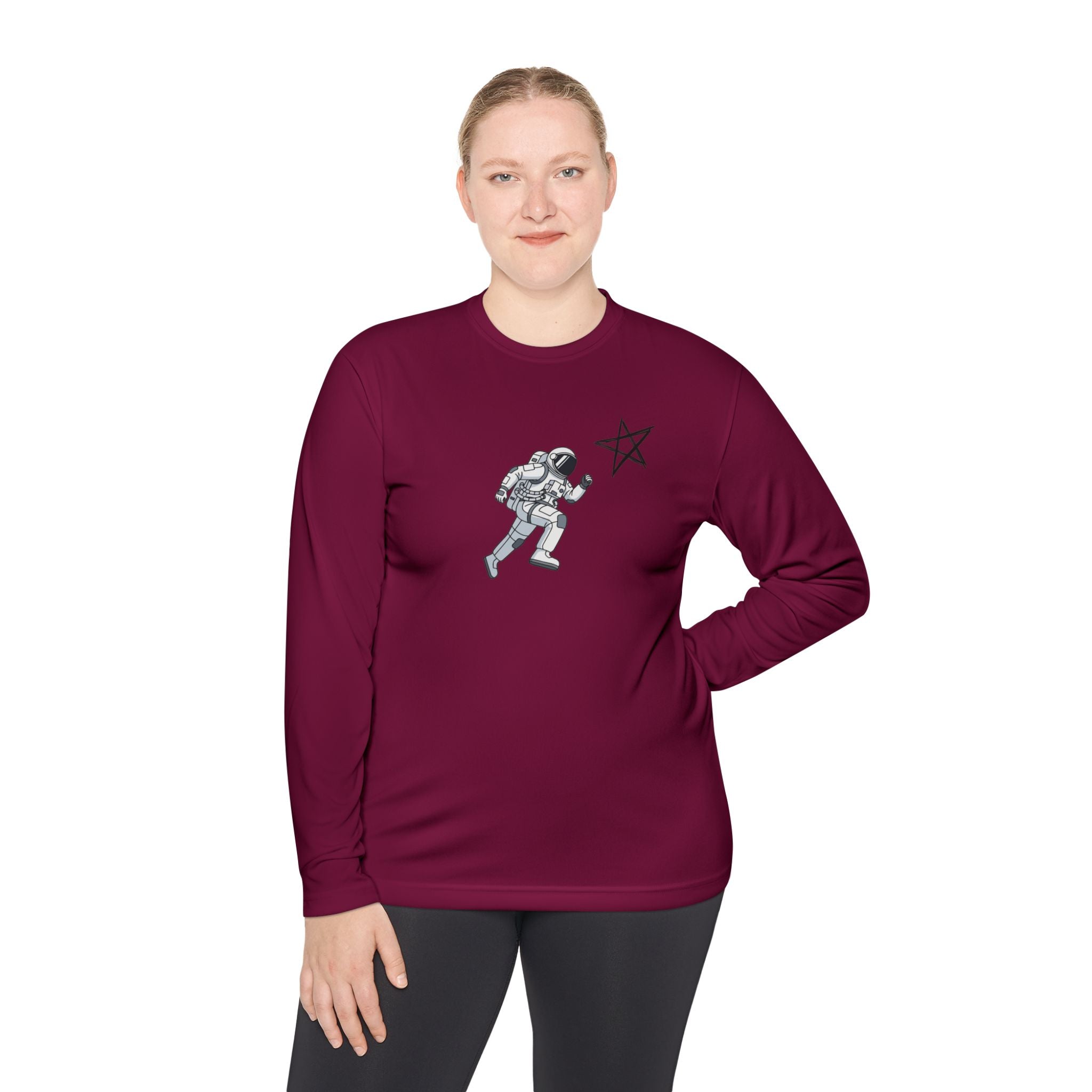 Astronaut Star Long Sleeve Tee — 'GinaStar' Graphic Performance Tee
