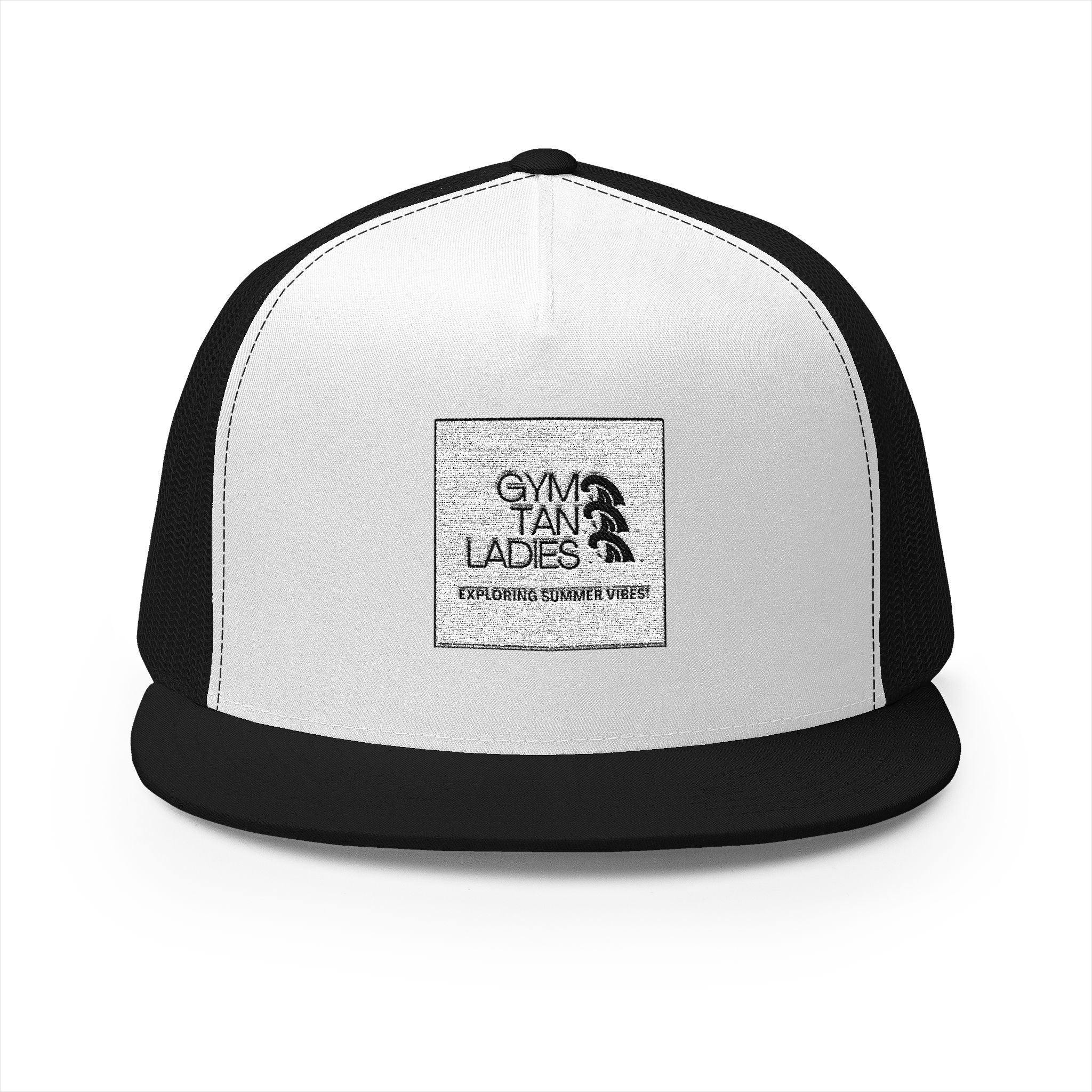 5 Panel Trucker Cap gym tan logo