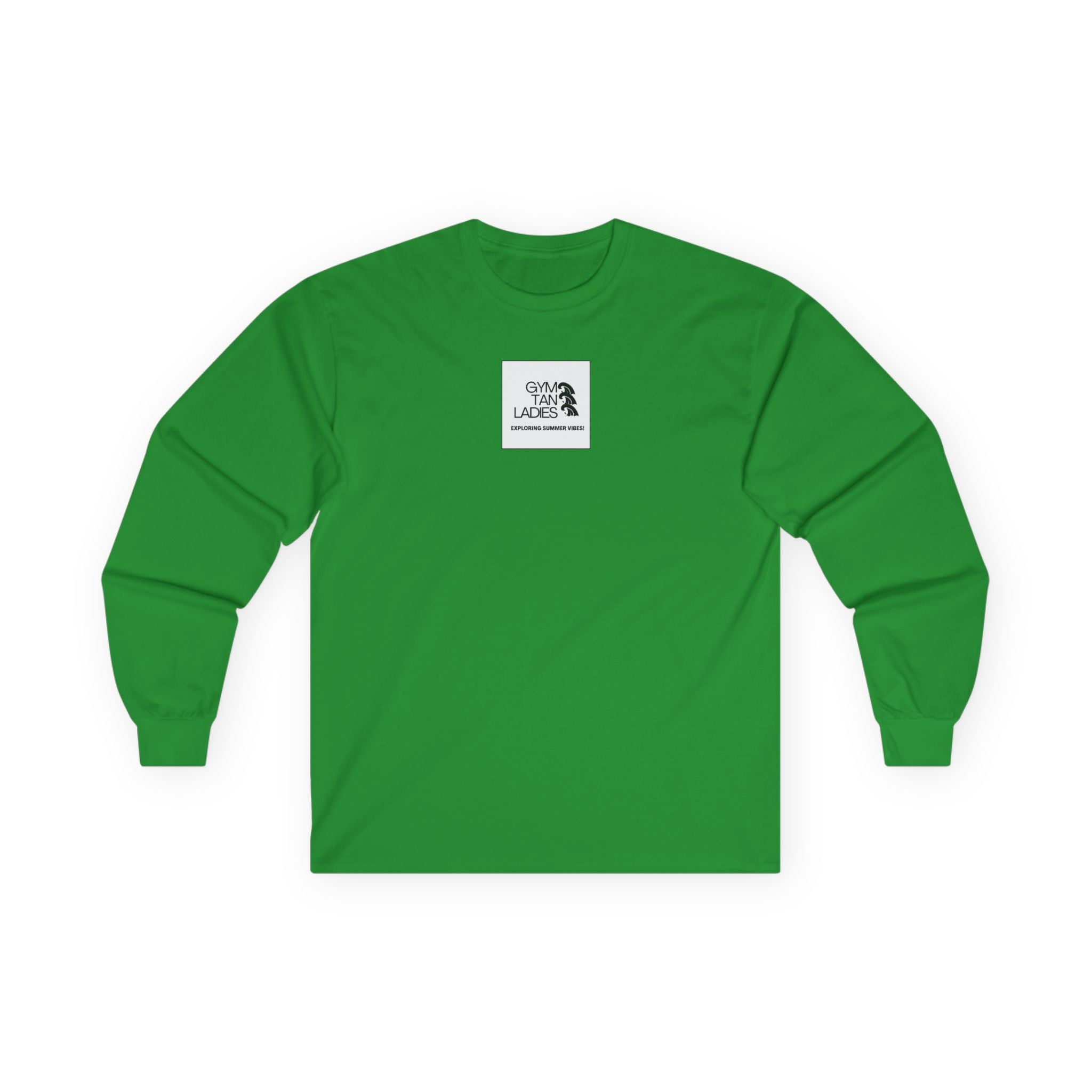 Gym Tan Ladies Long Sleeve Tee — Retro Logo Fitness Shirt