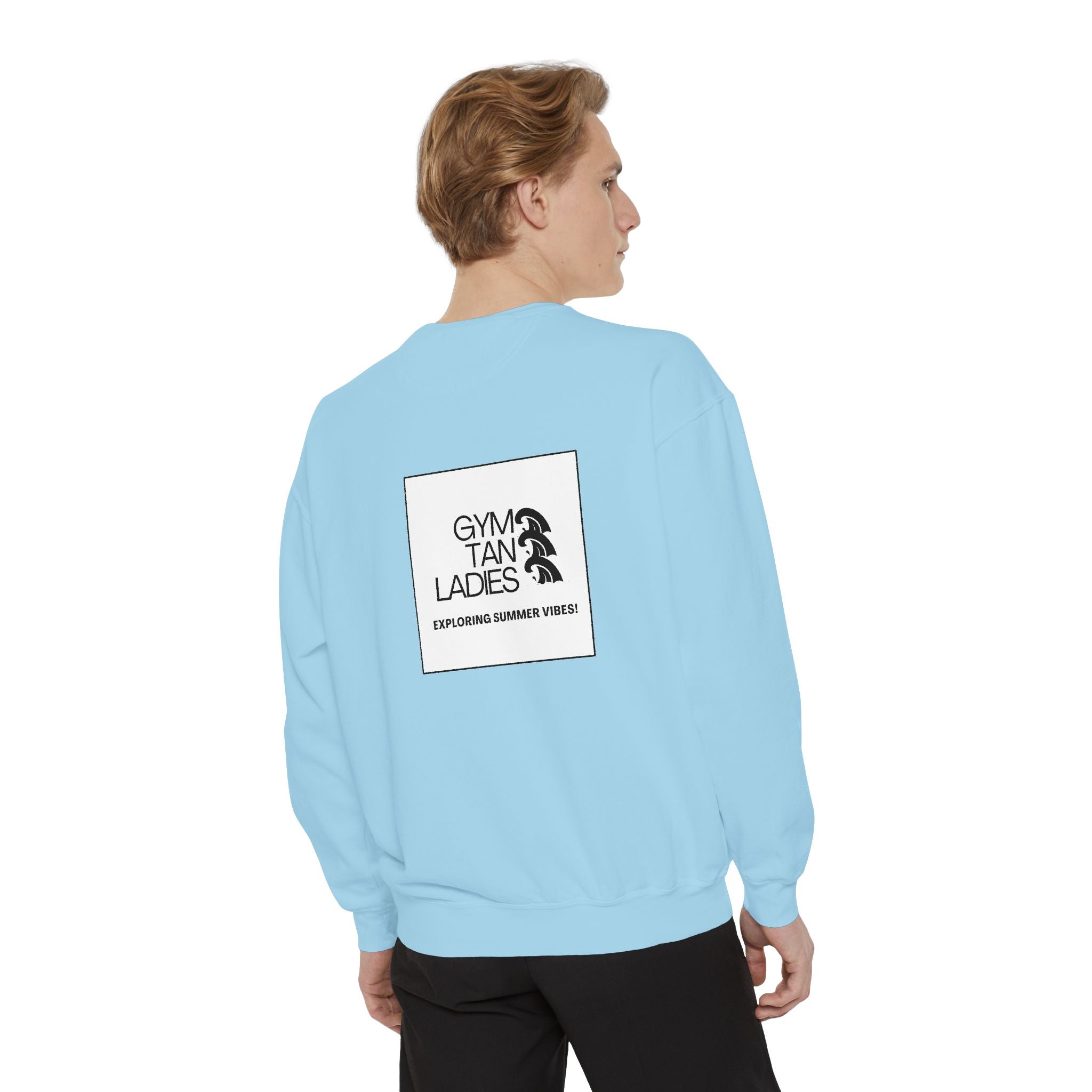 Mens Gym Tan Sweatshirt Logo Crewneck