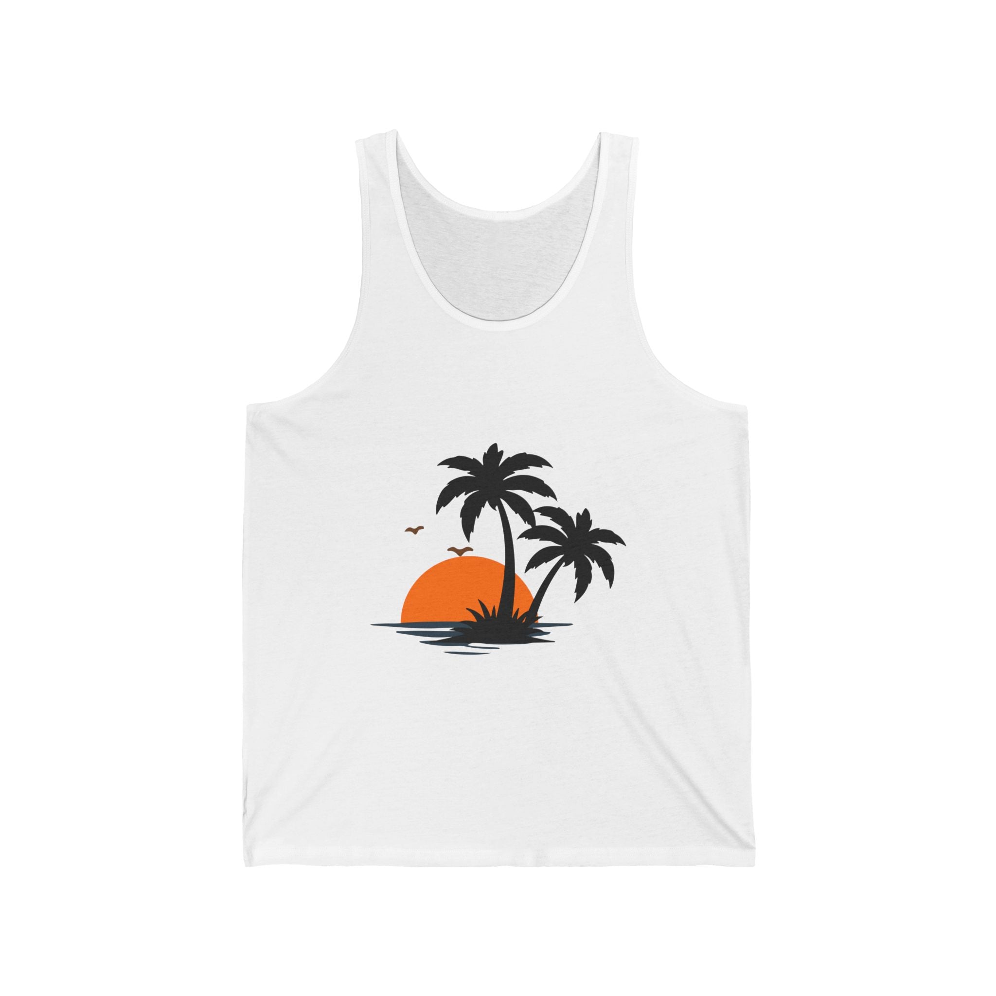 Summer Palm Tank Top — 'Summer Vibes' Sunset Beach Graphic Tank
