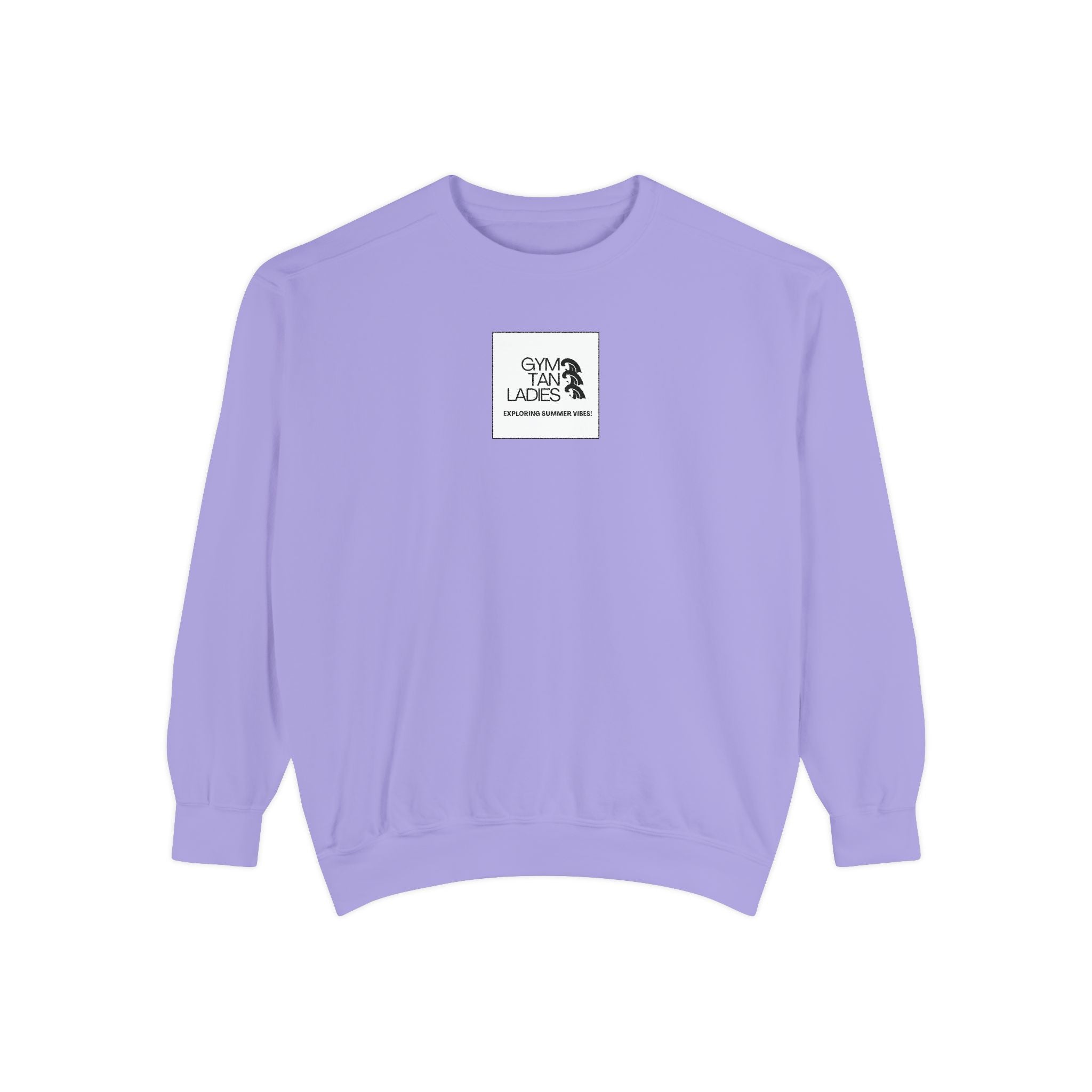 Gym Tan Ladies Sweatshirt - Retro Tropical Logo Crewneck