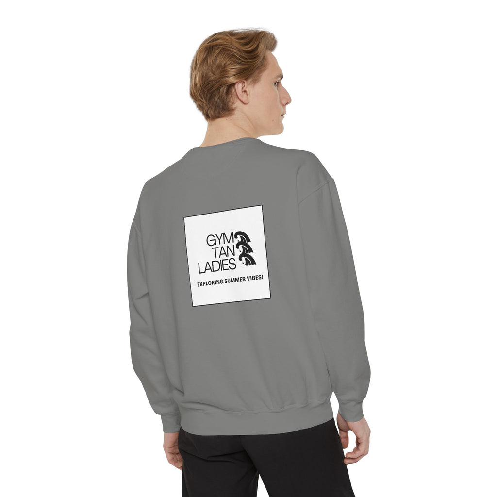Mens Gym Tan Sweatshirt Logo Crewneck