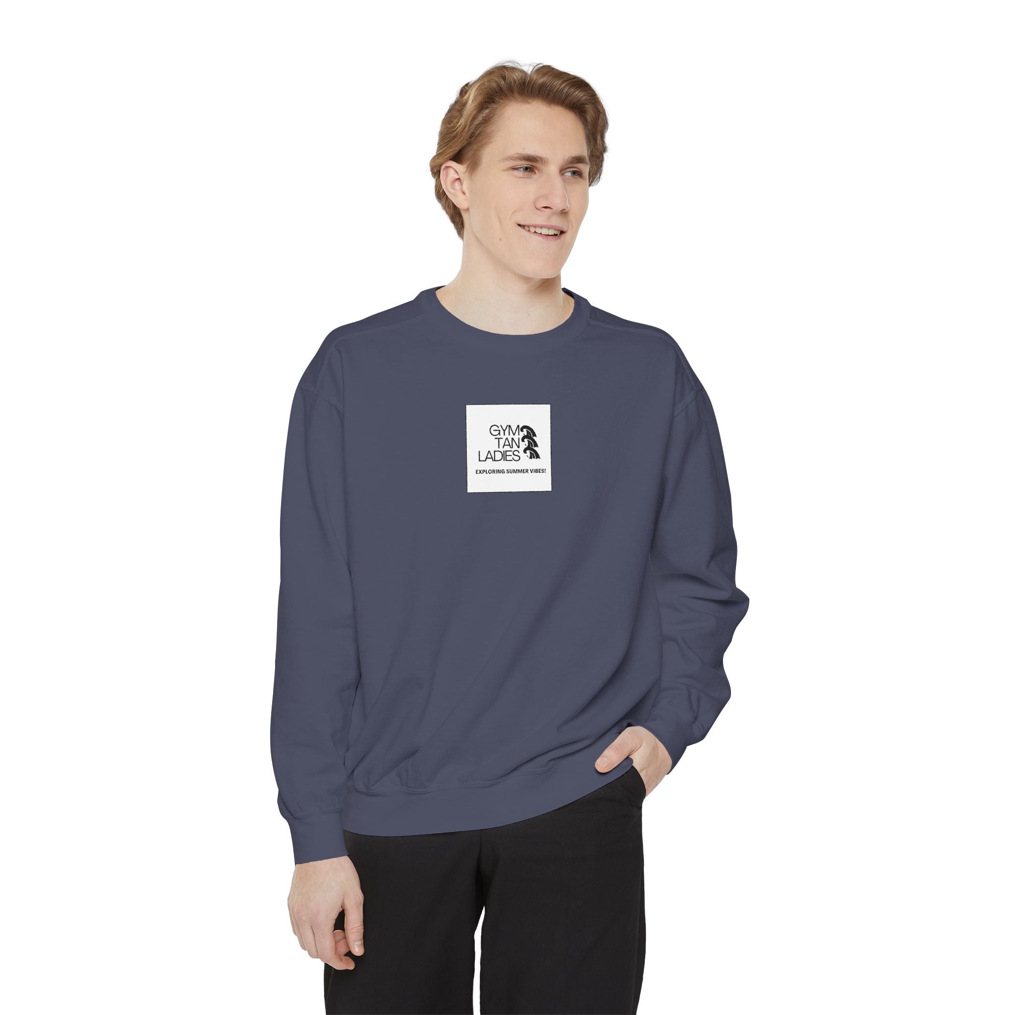 Mens Gym Tan Sweatshirt Logo Crewneck