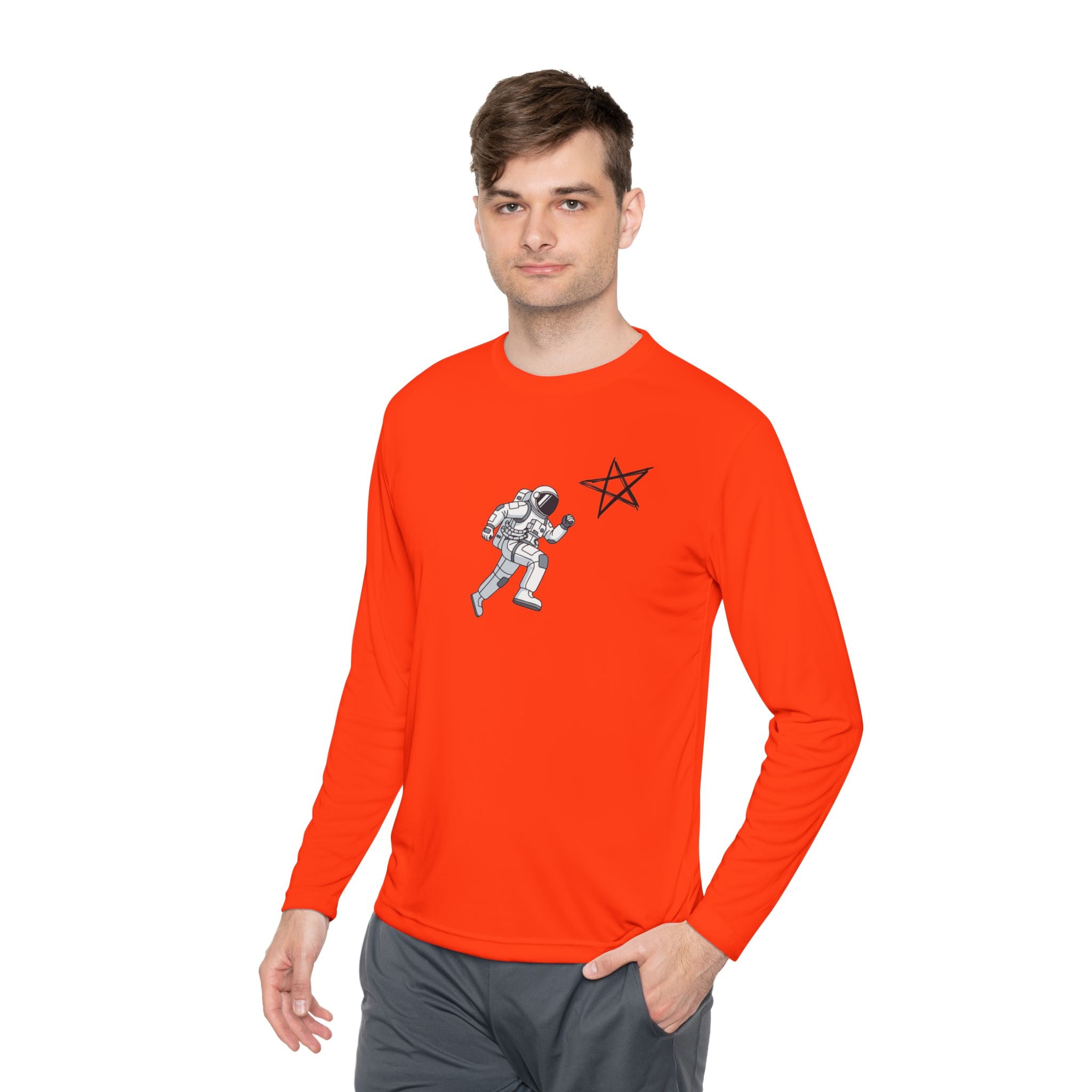 Astronaut Star Long Sleeve Tee — 'GinaStar' Graphic Performance Tee