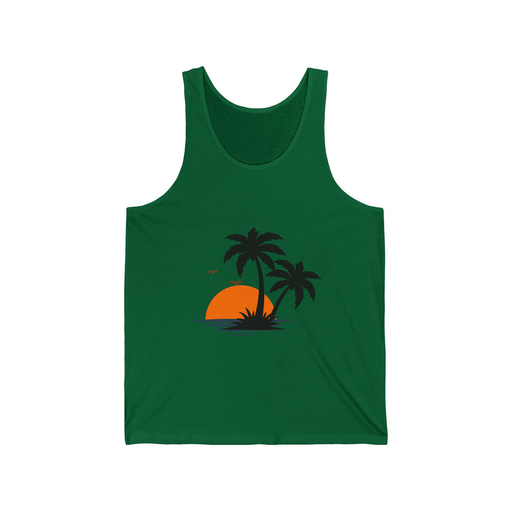 Summer Palm Tank Top — 'Summer Vibes' Sunset Beach Graphic Tank