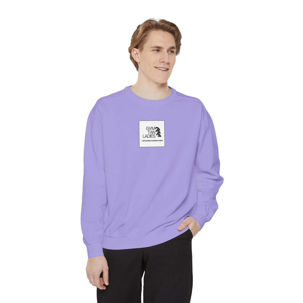 Mens Gym Tan Sweatshirt Logo Crewneck