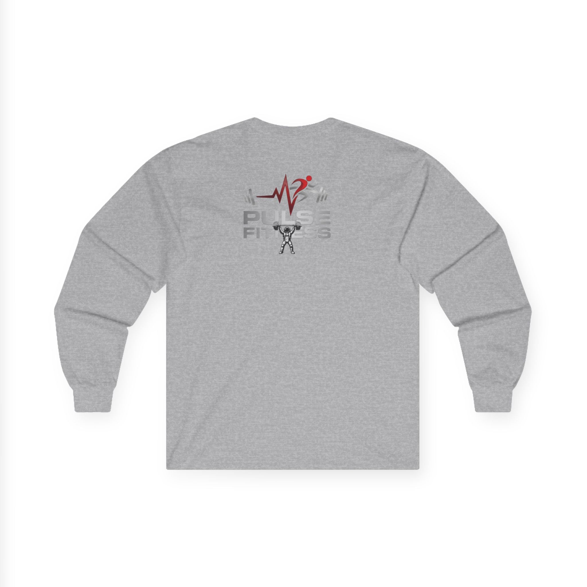 Fitness Long Sleeve Tee — Astronaut Weightlifter Graphic (Pulse Fitness)