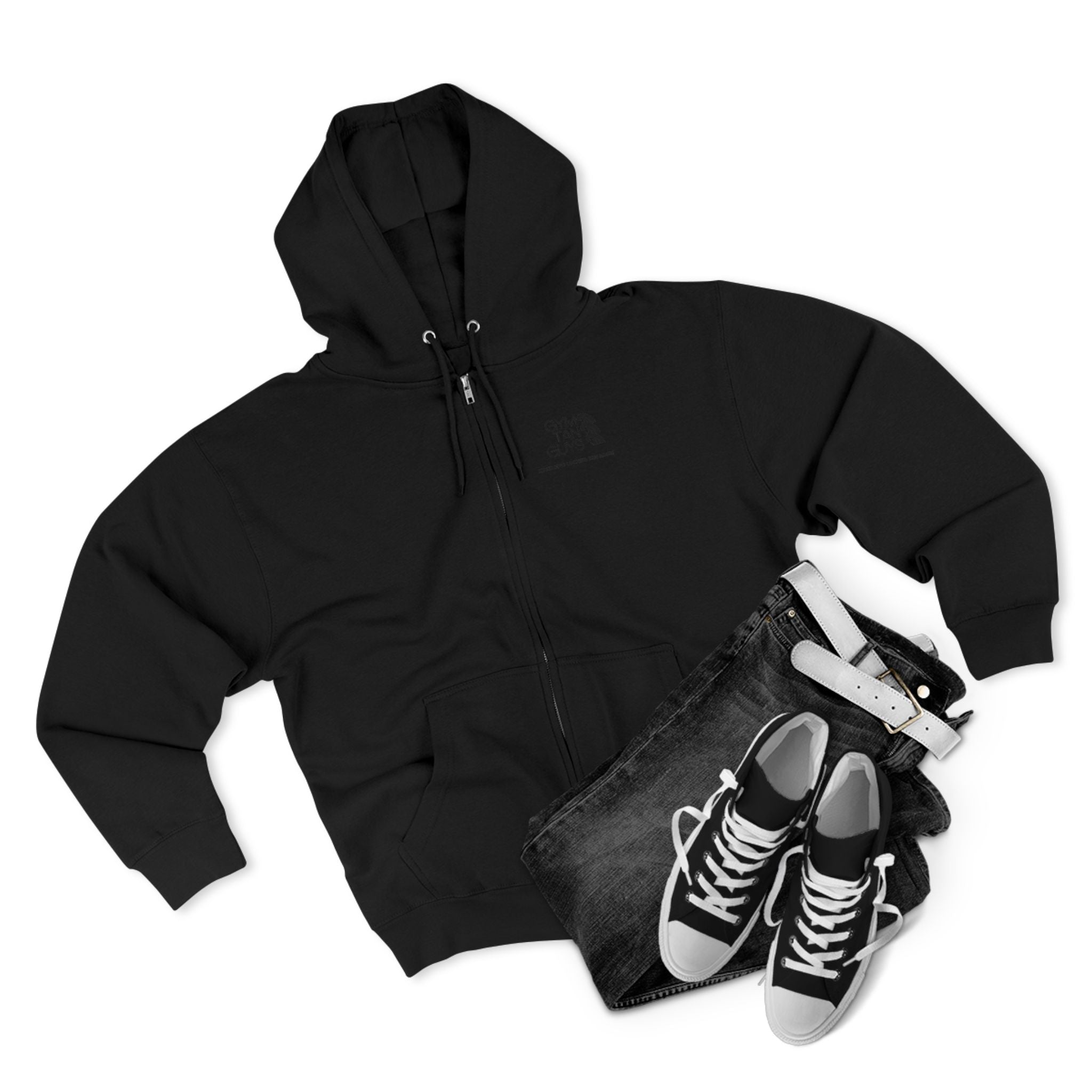 Pulse Fitne55 Gym Tan Zip Hoodie — "Never Stop Looking This Good" logo
