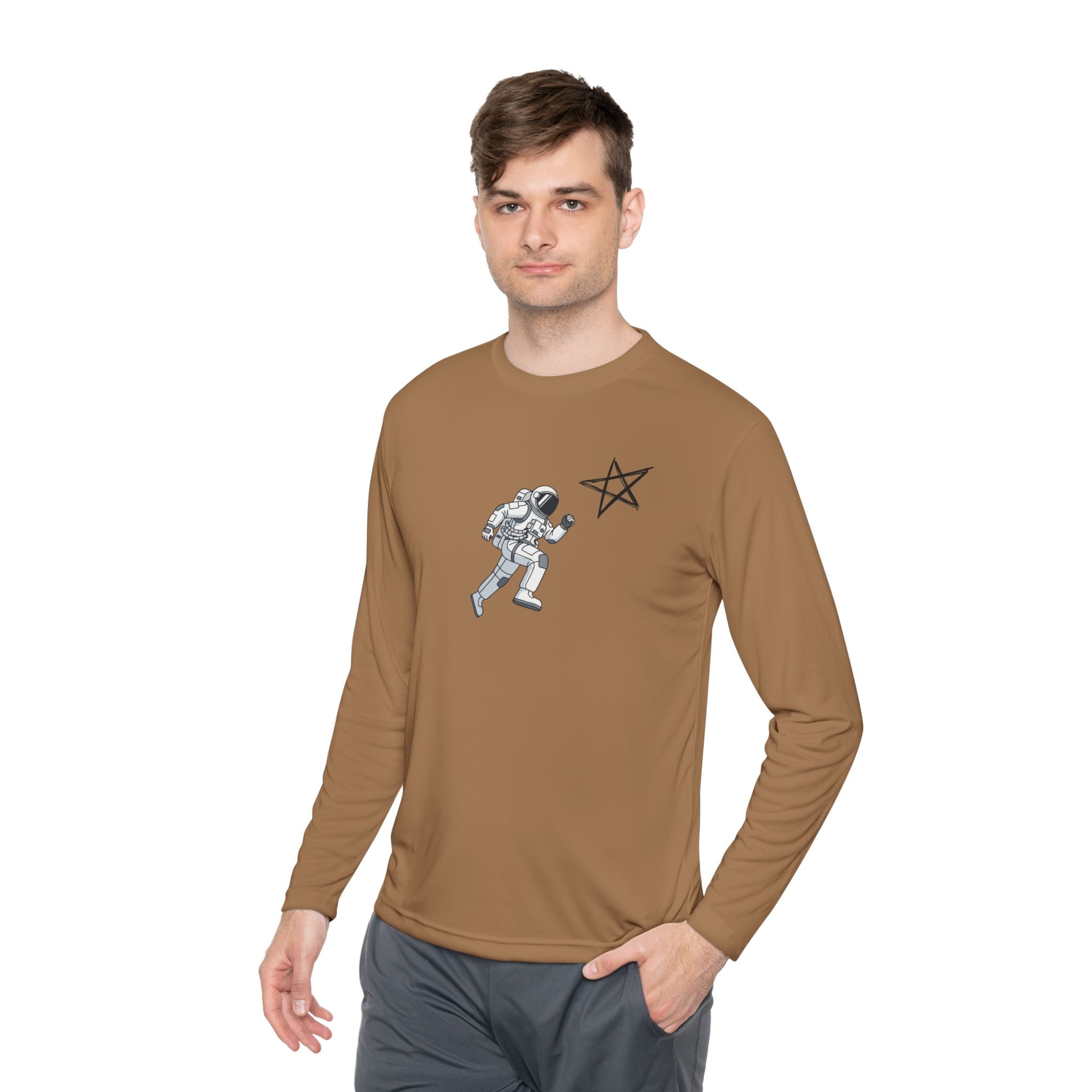 Astronaut Star Long Sleeve Tee — 'GinaStar' Graphic Performance Tee
