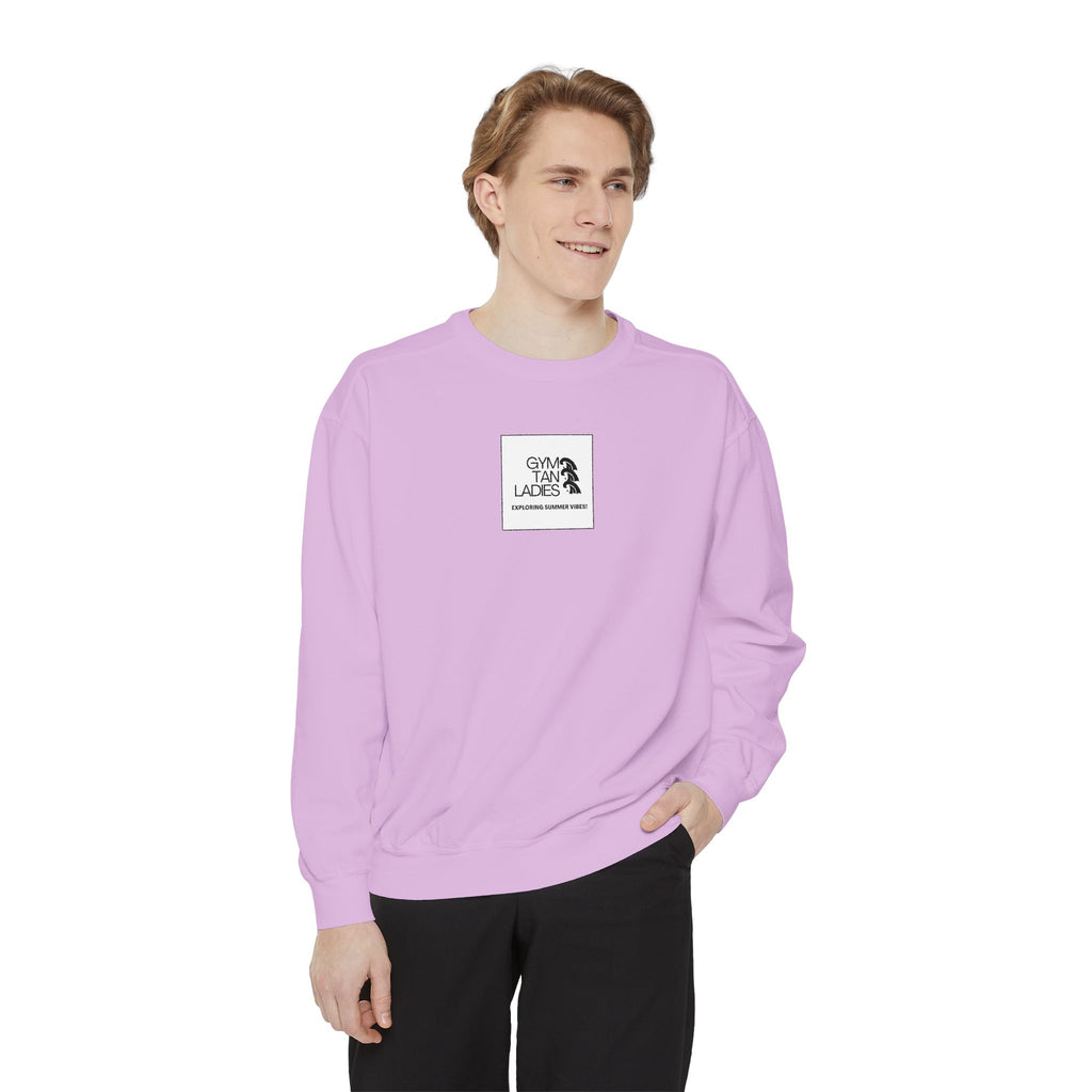 Mens Gym Tan Sweatshirt Logo Crewneck