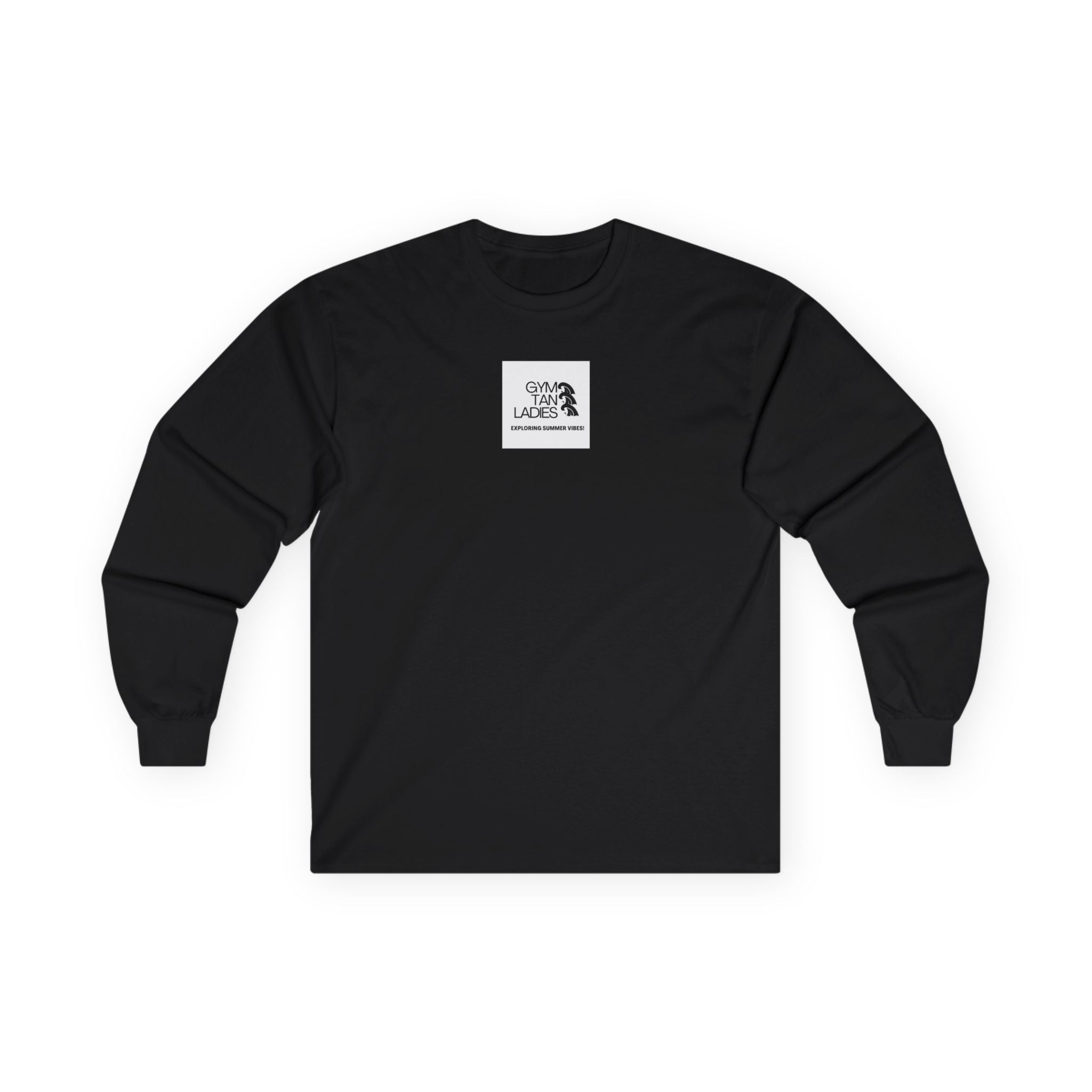 Gym Tan Ladies Long Sleeve Tee — Retro Logo Fitness Shirt