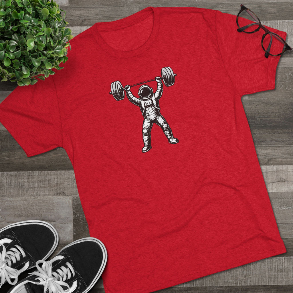 Astronaut Weightlifter Tee — Gym Star Performance Fitness Shirt
