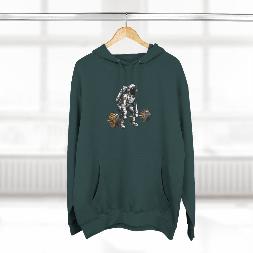 Fitness Hoodie — Barbell Deadlift Graphic Pullover (Pulse Fitness 55 Logo)