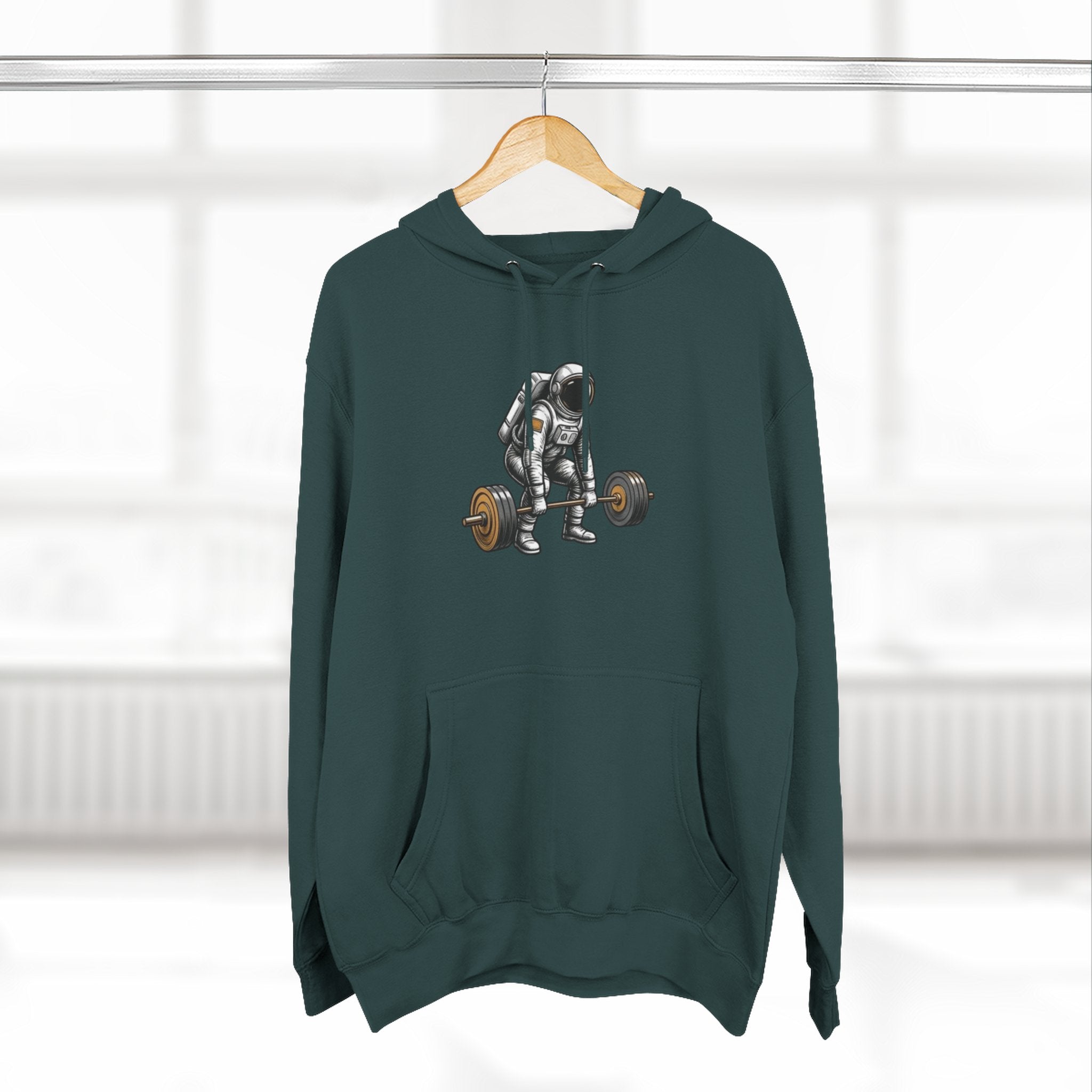 Fitness Hoodie — Barbell Deadlift Graphic Pullover (Pulse Fitness 55 Logo)