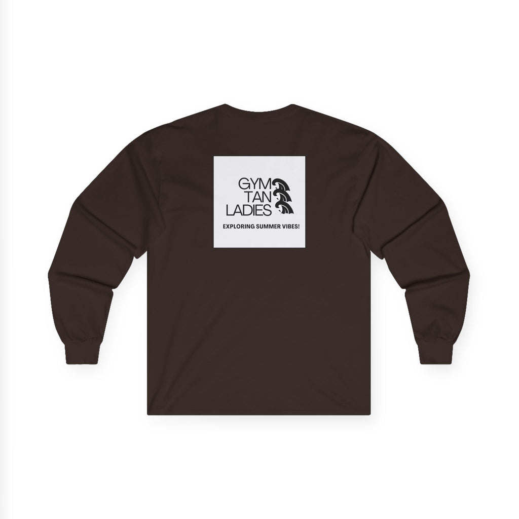 Gym Tan Long Sleeve Tee Logo Fitness Shirt
